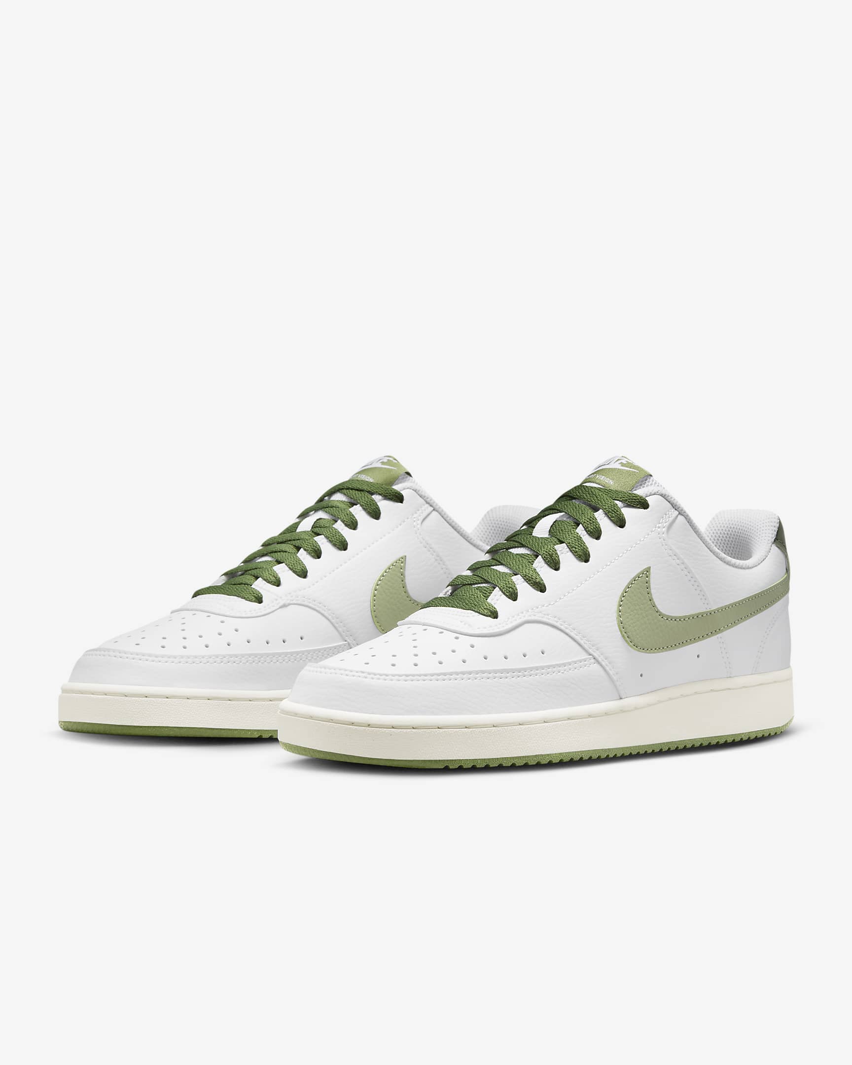 Scarpa Nike Court Vision Low - Uomo - Bianco/Treeline/Sail/Oil Green