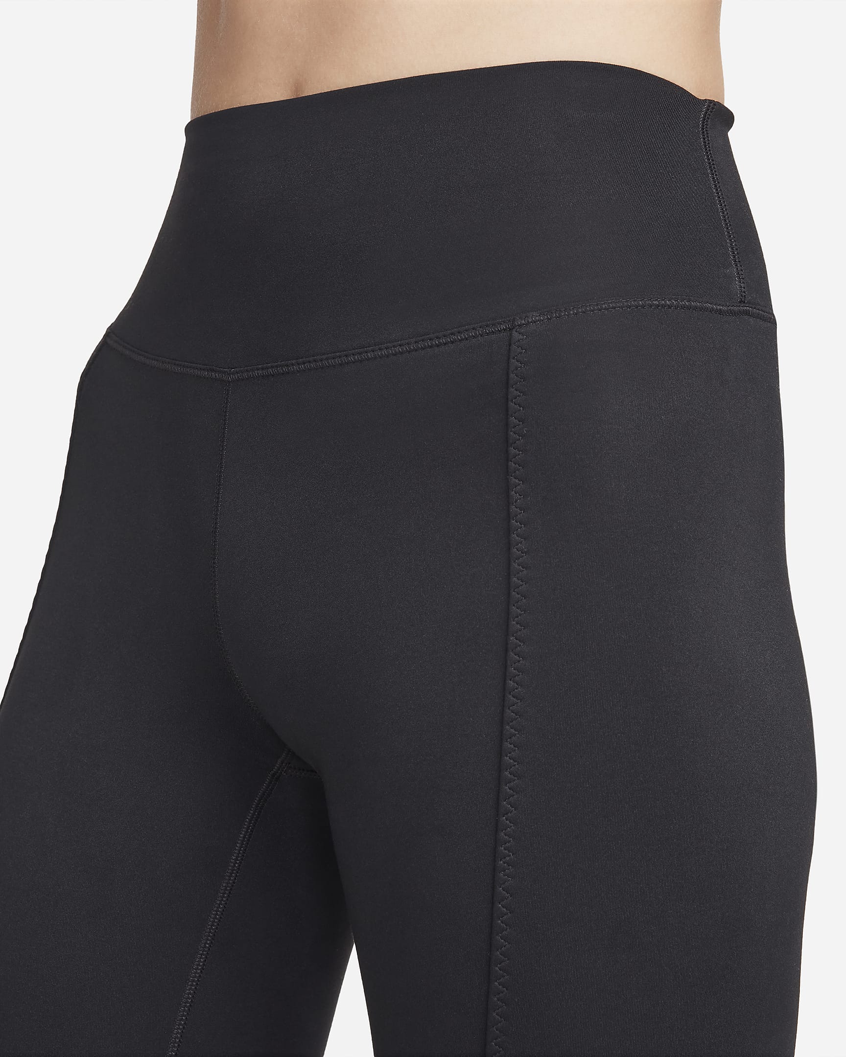 Legging long à taille haute et ourlets fendus Nike One pour femme - Noir