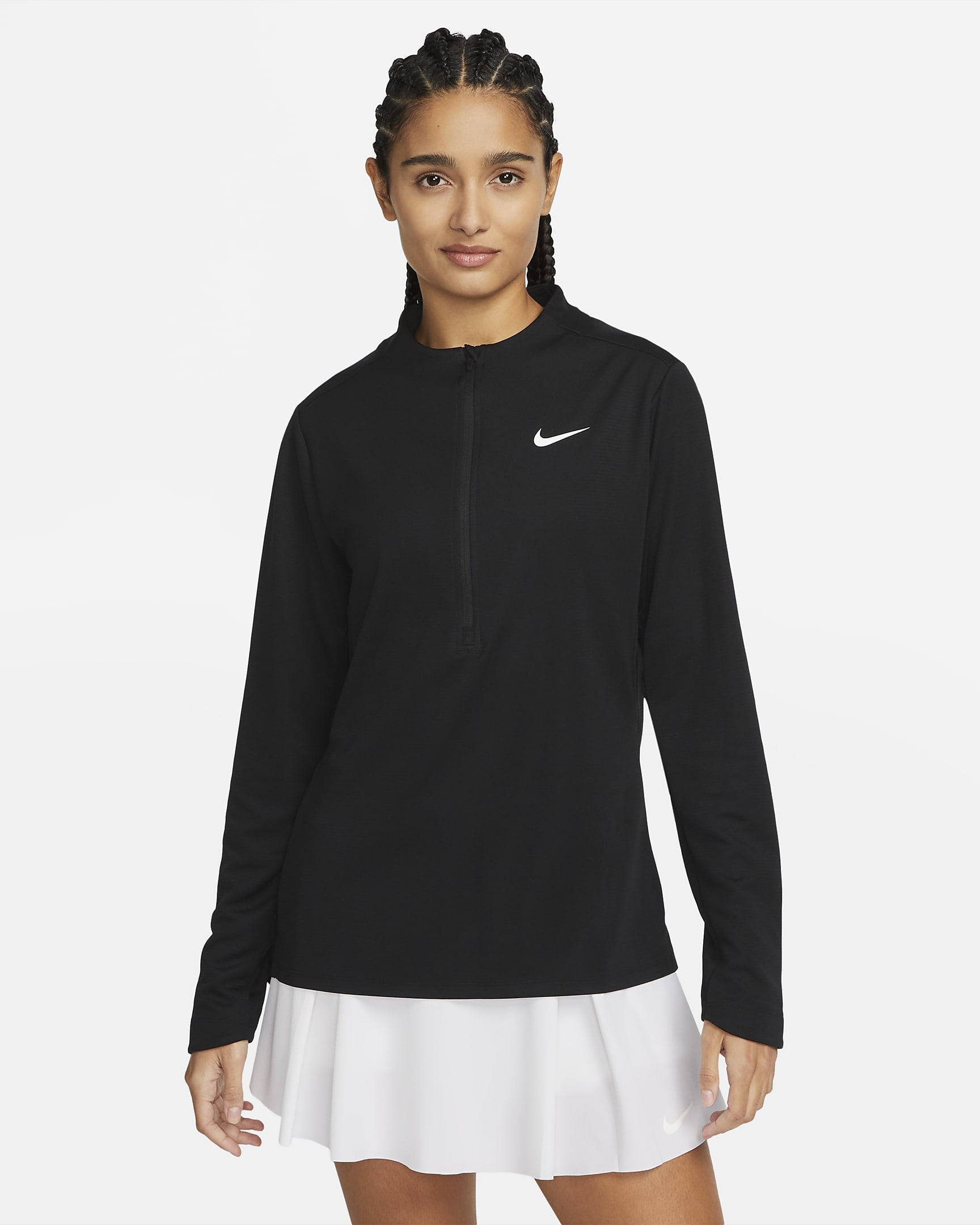 Haut à demi-zip Nike Dri-FIT UV Advantage pour femme - Noir/Blanc