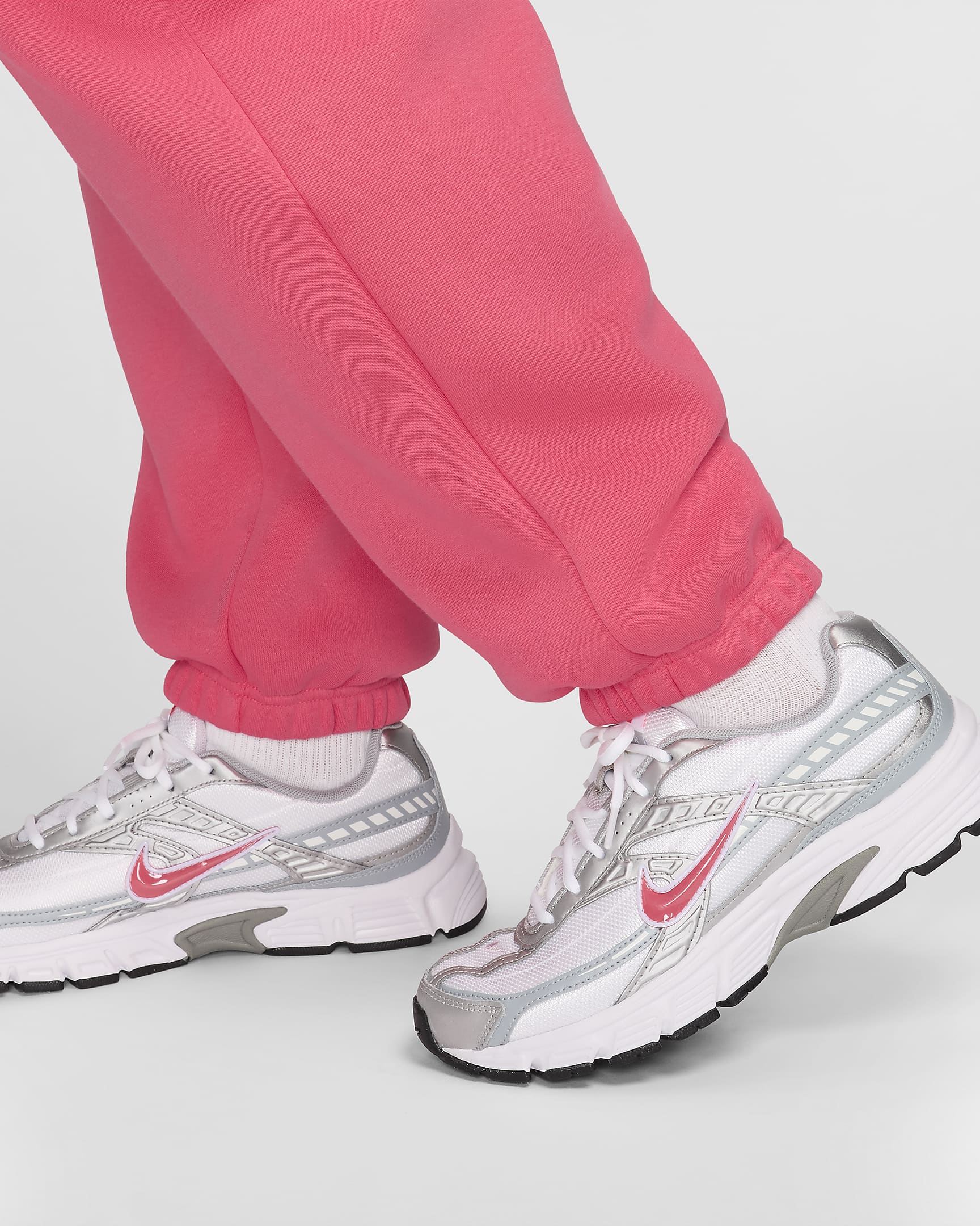 Nike Sportswear Phoenix Fleece Women's High-Waisted Oversized Tracksuit Bottoms (Plus Size) - Aster Pink/Sail