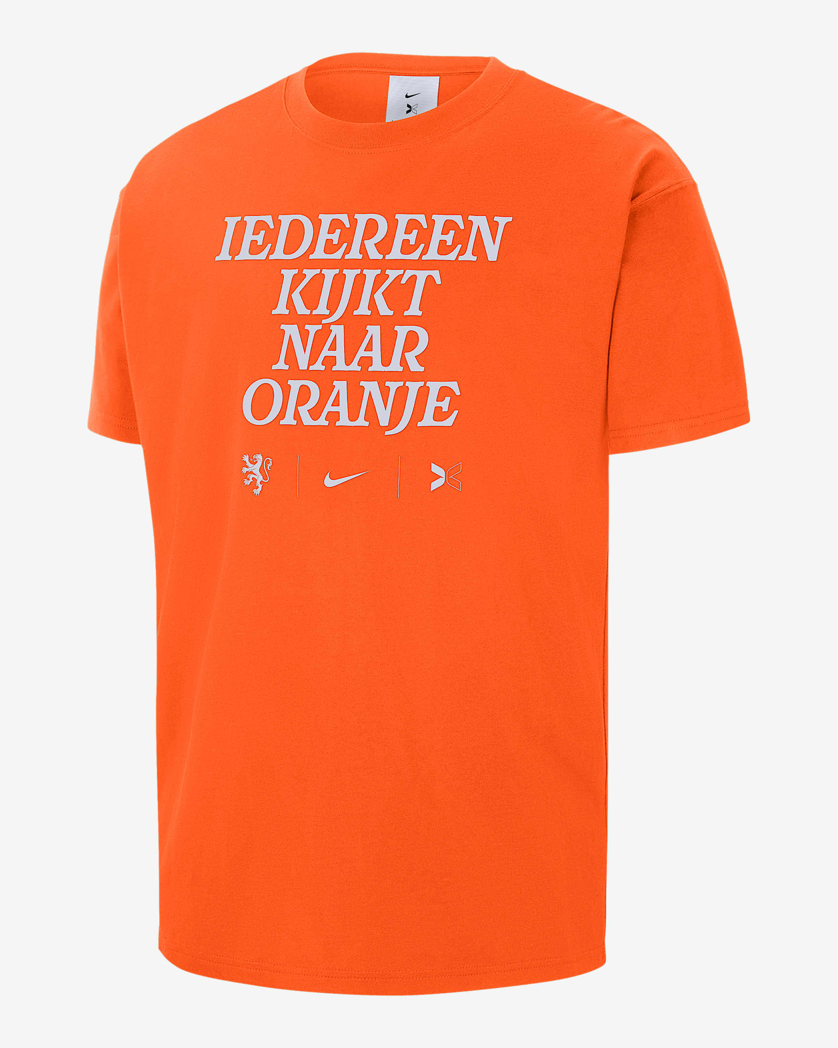 Everyone Watches Women's Sports™ "Netherlands" Nike by TOGETHXR Soccer T-Shirt - Safety Orange