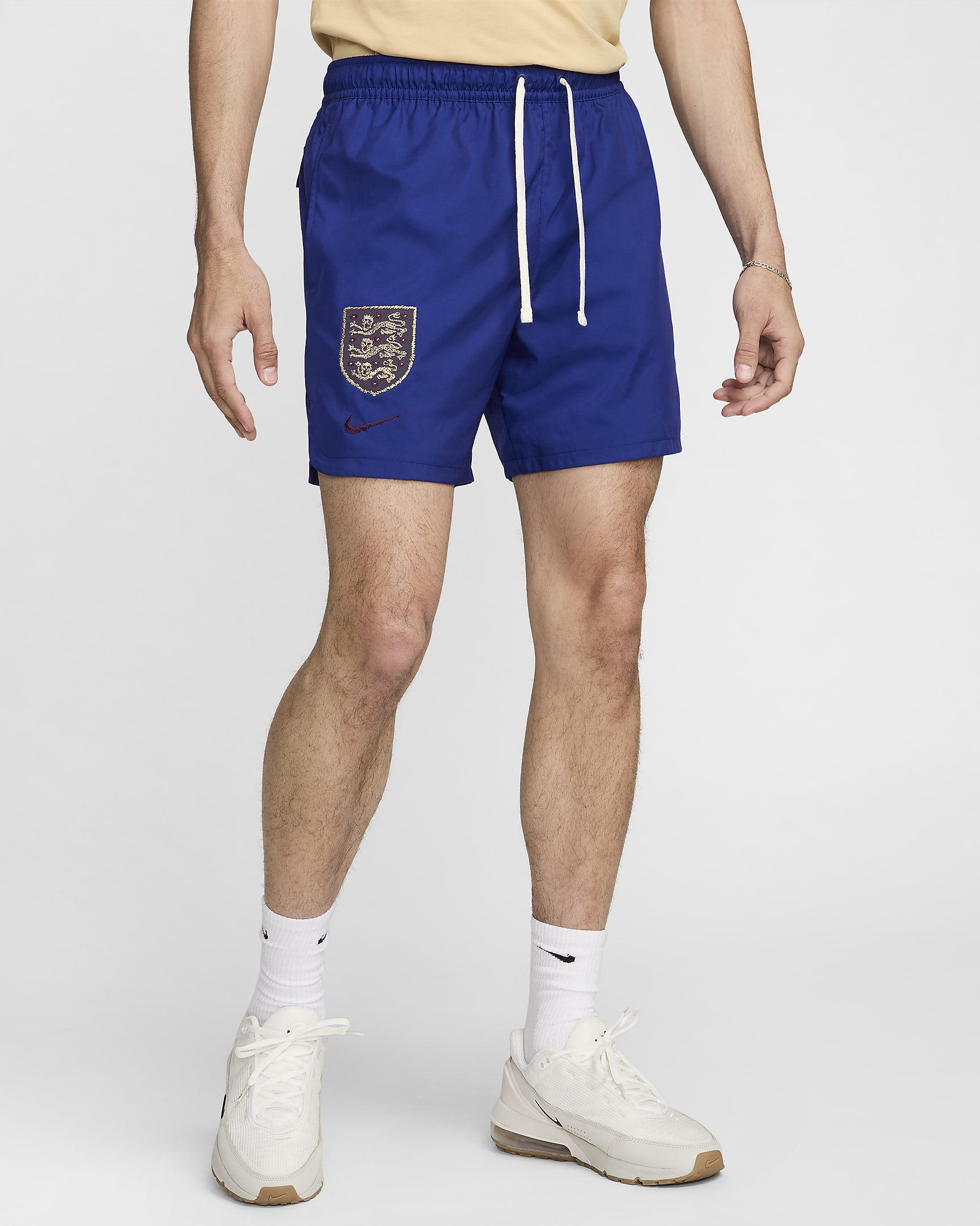 England Sport Essential Flow Men's Nike Football Woven Lined Shorts - Deep Royal Blue/Sail/Rosewood