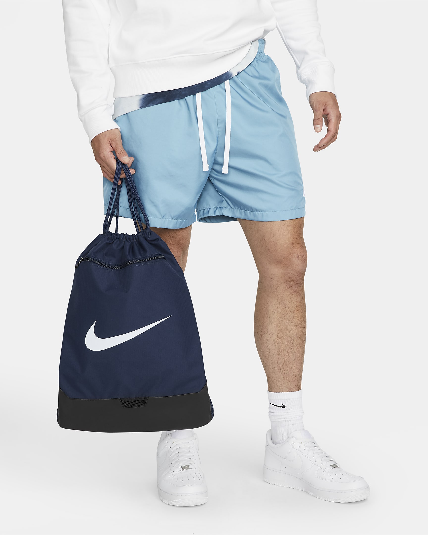 Sac de gym de training Nike Brasilia 9.5 (18 L) - Midnight Navy/Noir/Blanc