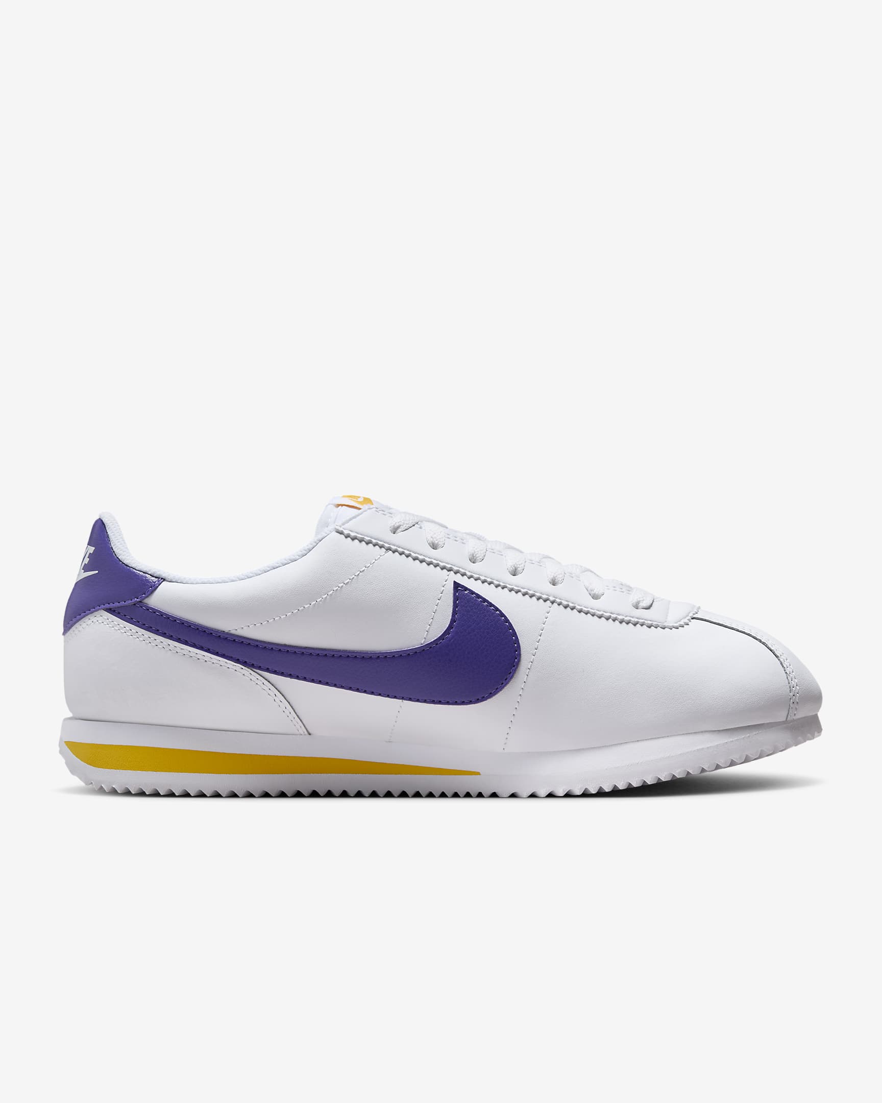 Nike Cortez 男鞋 - 白色/Varsity Maize/Varsity Purple