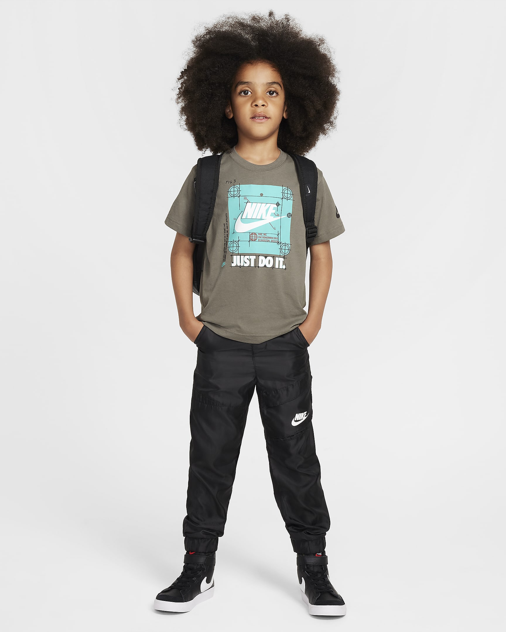 Nike Little Kids' Future Utility T-Shirt - Dark Stucco