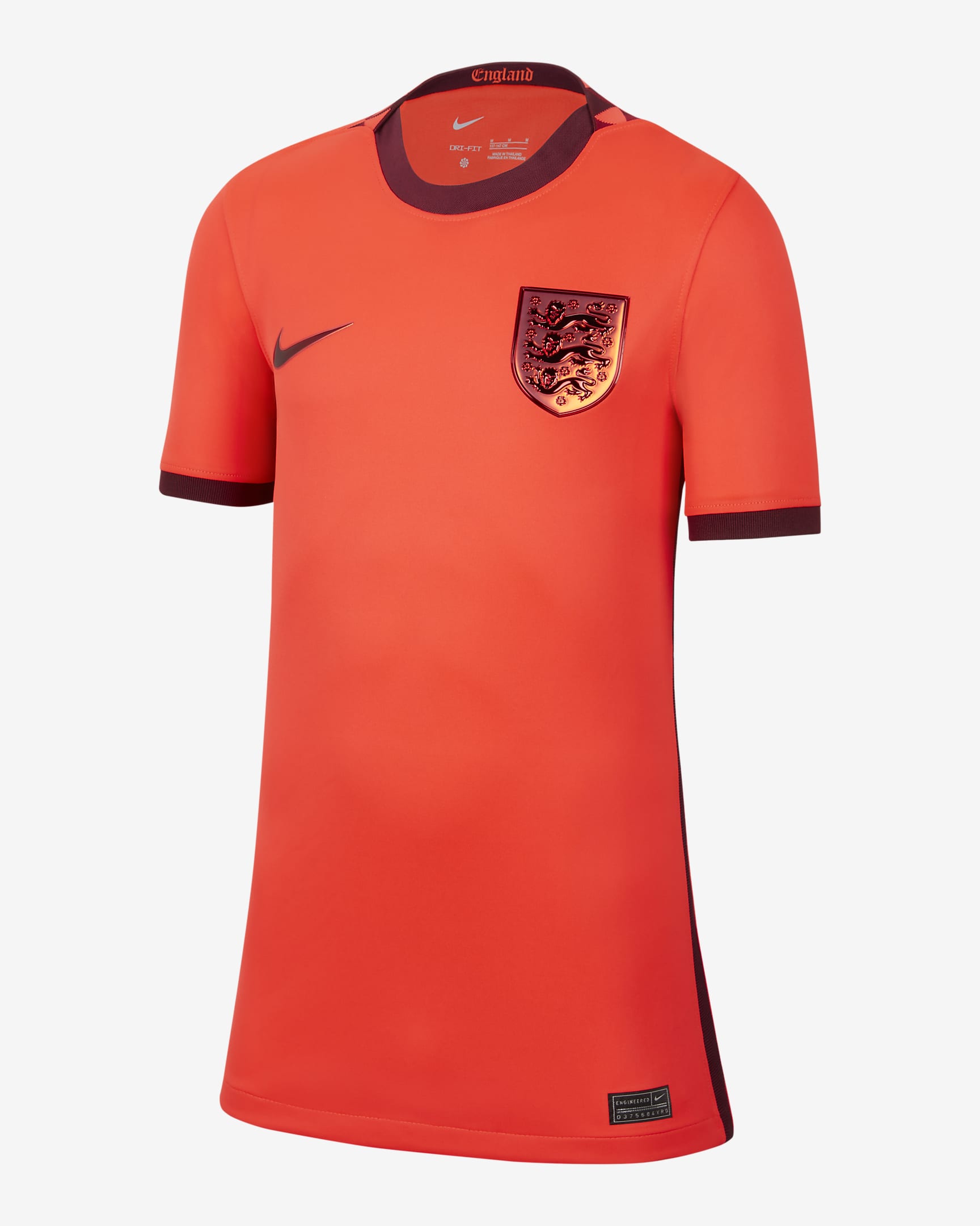 England 2022 Stadium Away Big Kids' Nike Dri-FIT Soccer Jersey - Bright Crimson/Deep Maroon