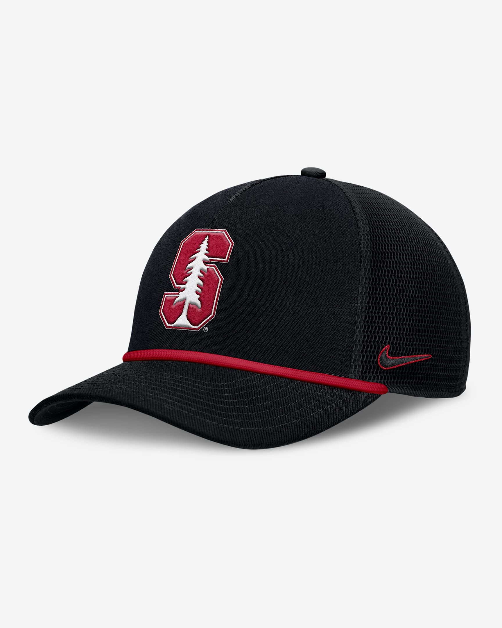 Stanford Primetime Rise Men's Nike College Trucker Adjustable Hat - Black