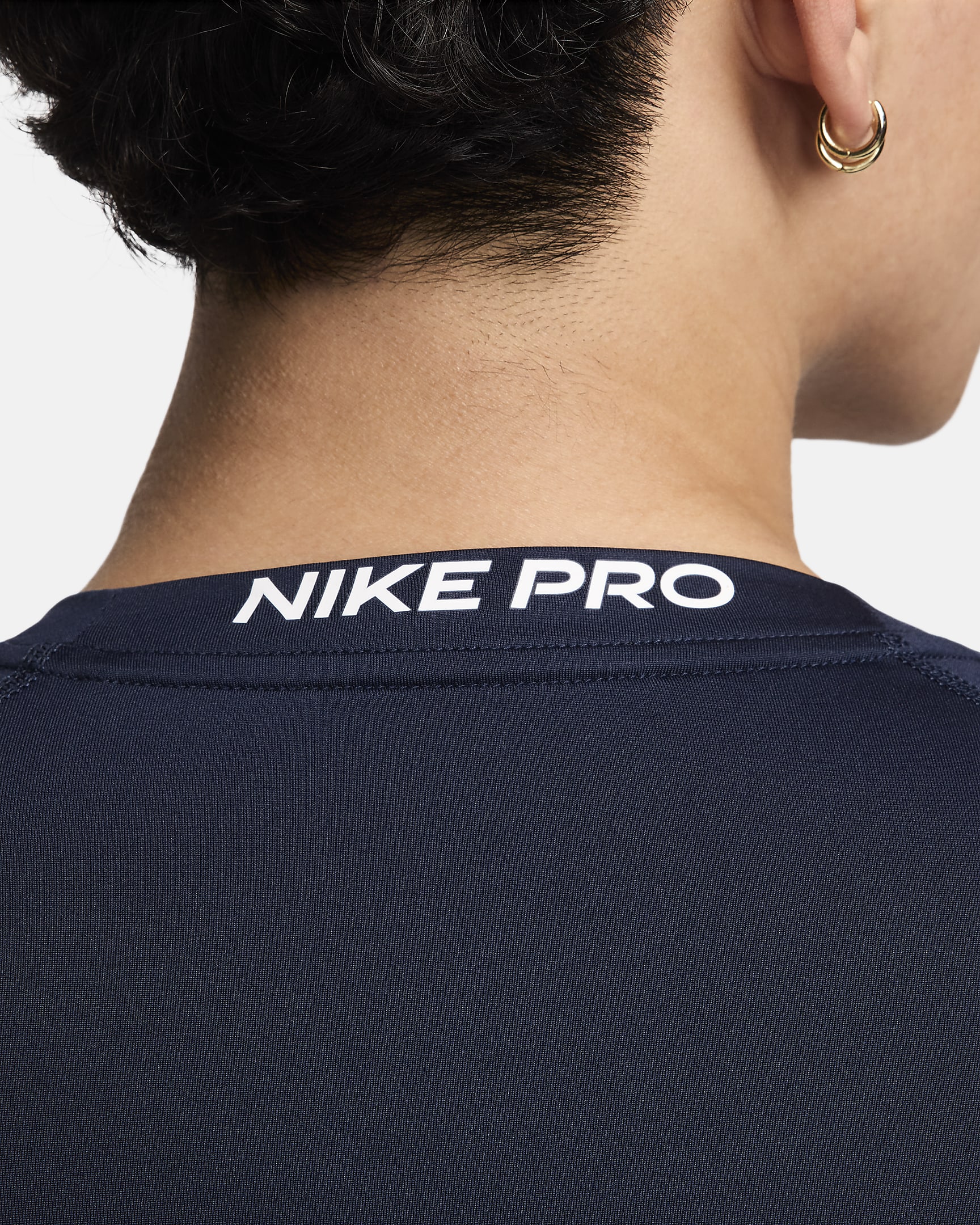 Nike Pro Men's Dri-FIT Tight Long-Sleeve Fitness Top - Obsidian/White