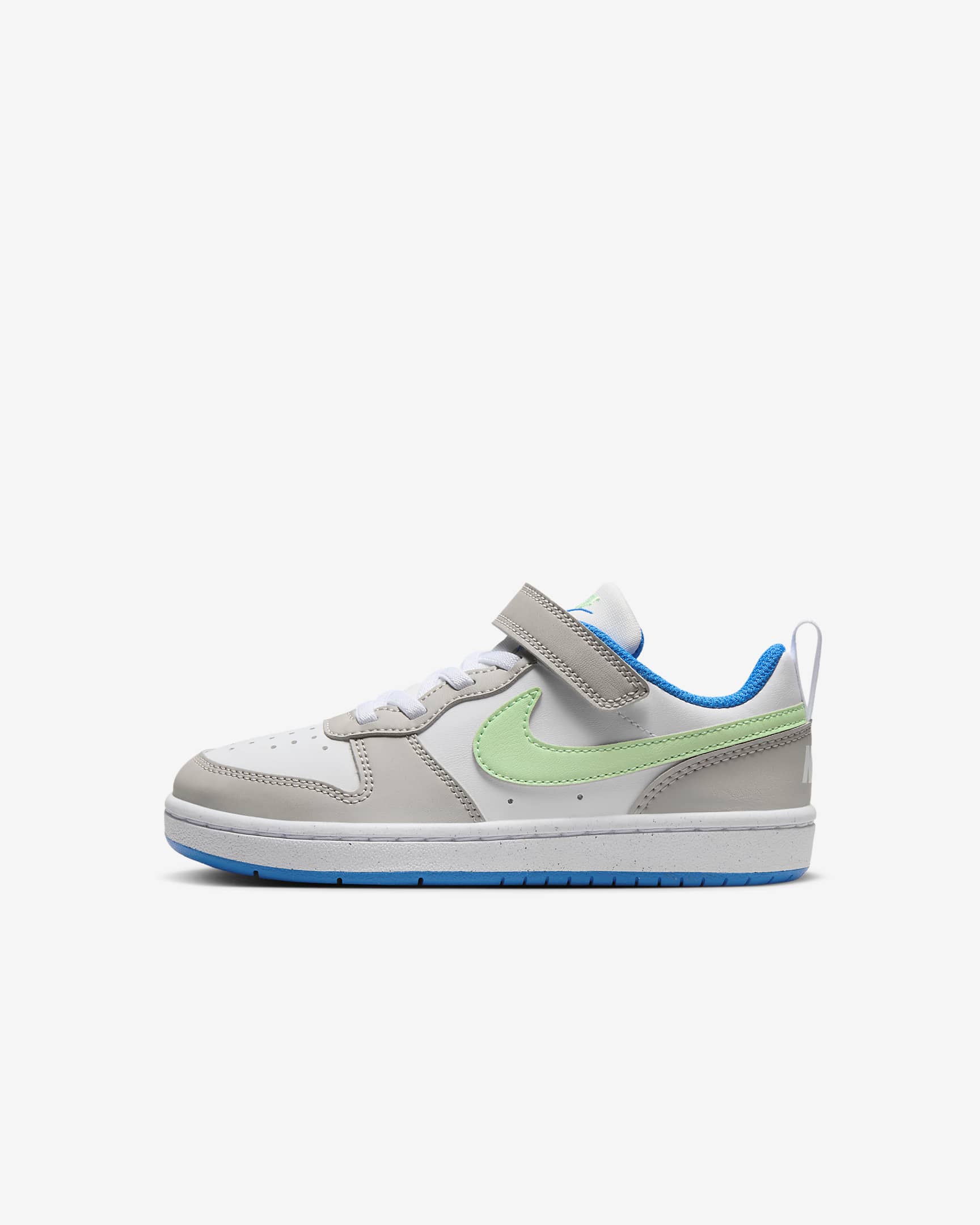 Nike Court Borough Low Recraft Younger Kids' Shoes - Light Iron Ore/White/Photo Blue/Vapour Green