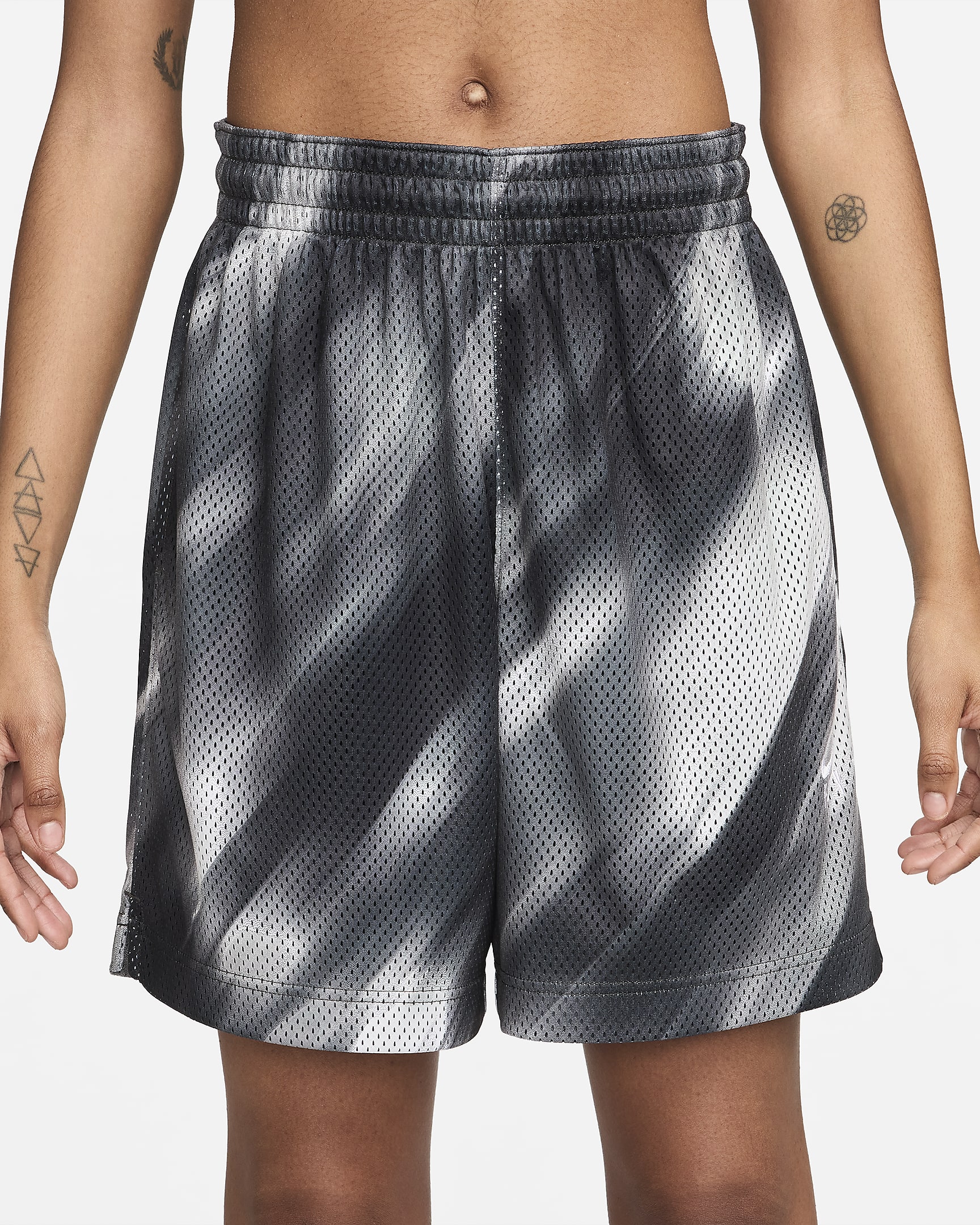 Nike Swoosh Fly Dri-FIT basketbalshorts voor dames - Zwart/Wit