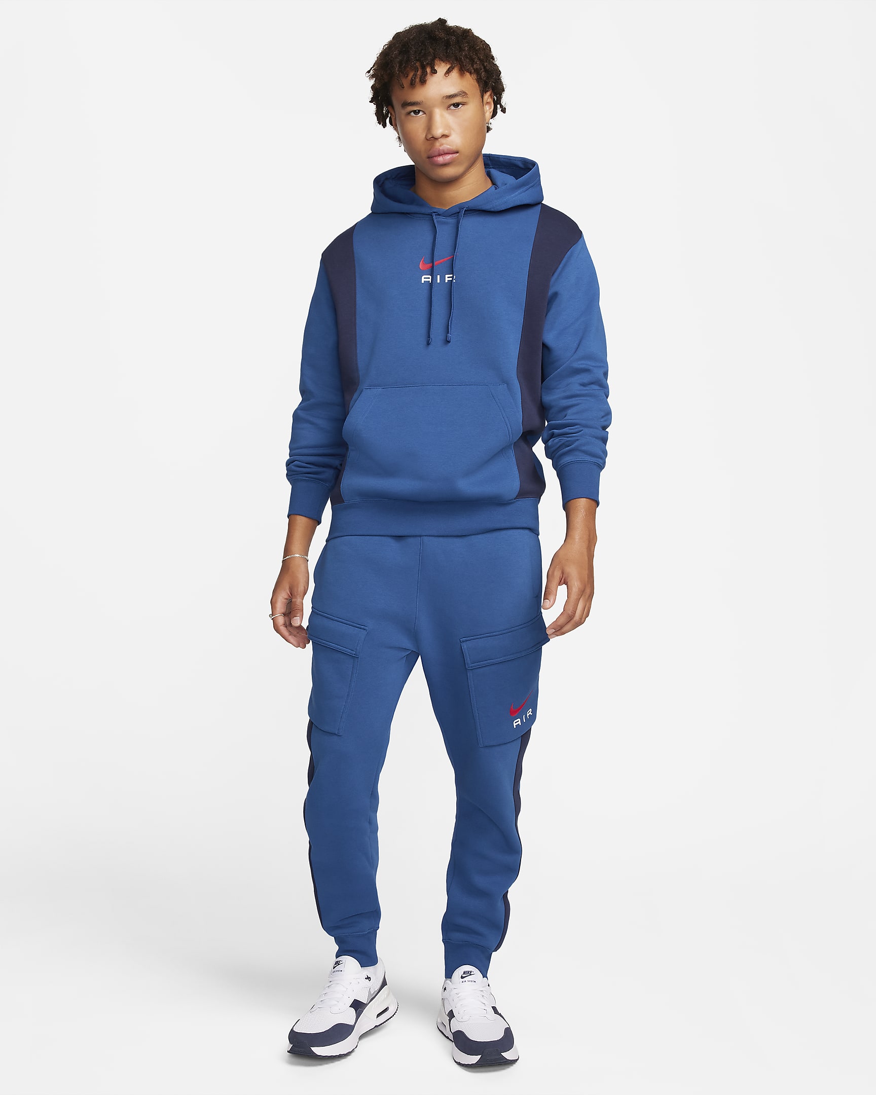 Nike Air Men's Fleece Cargo Trousers - Court Blue/Obsidian