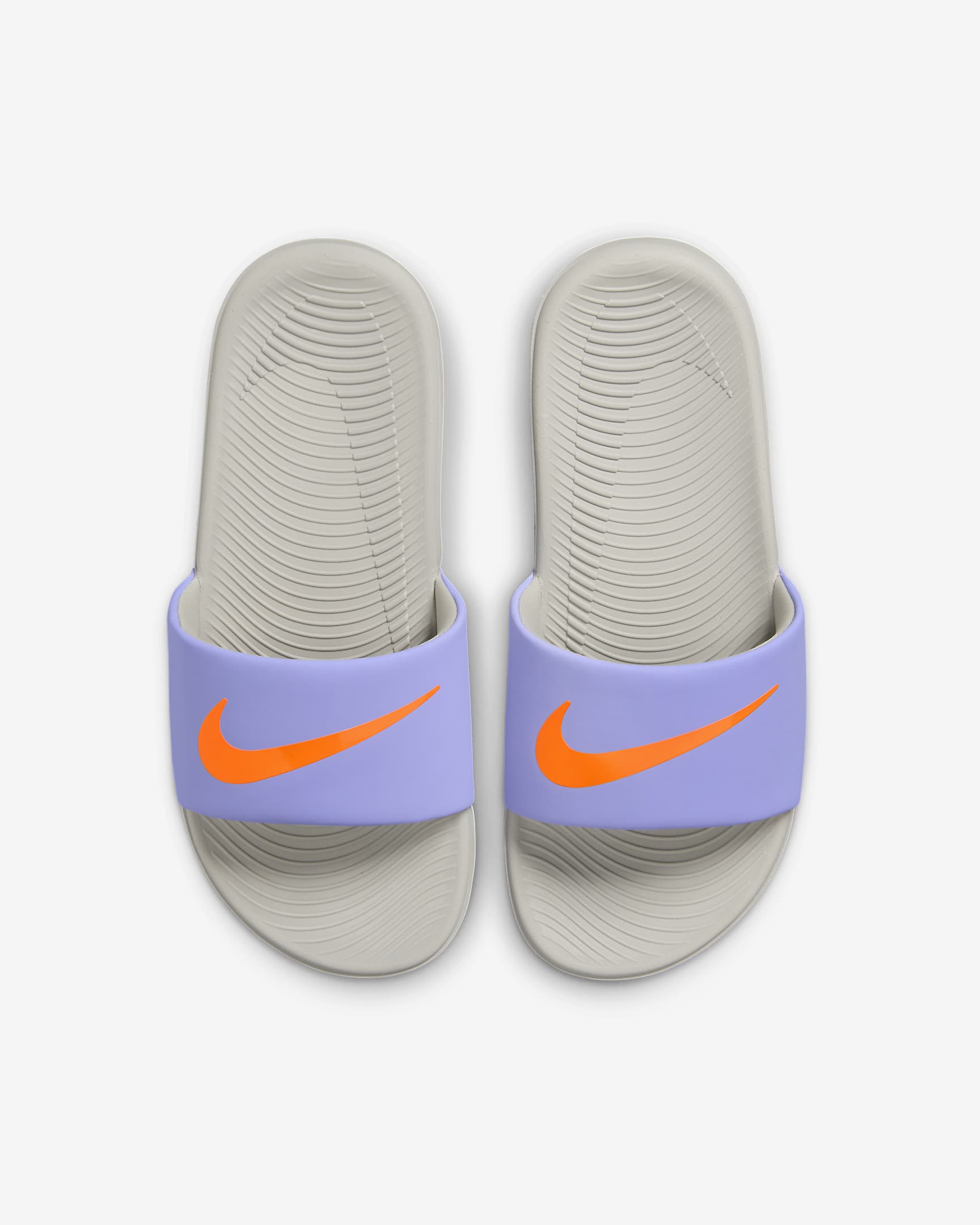 Nike Kawa Big Kids' Slides - Purple Pulse/Light Iron Ore/Photon Dust/Total Orange