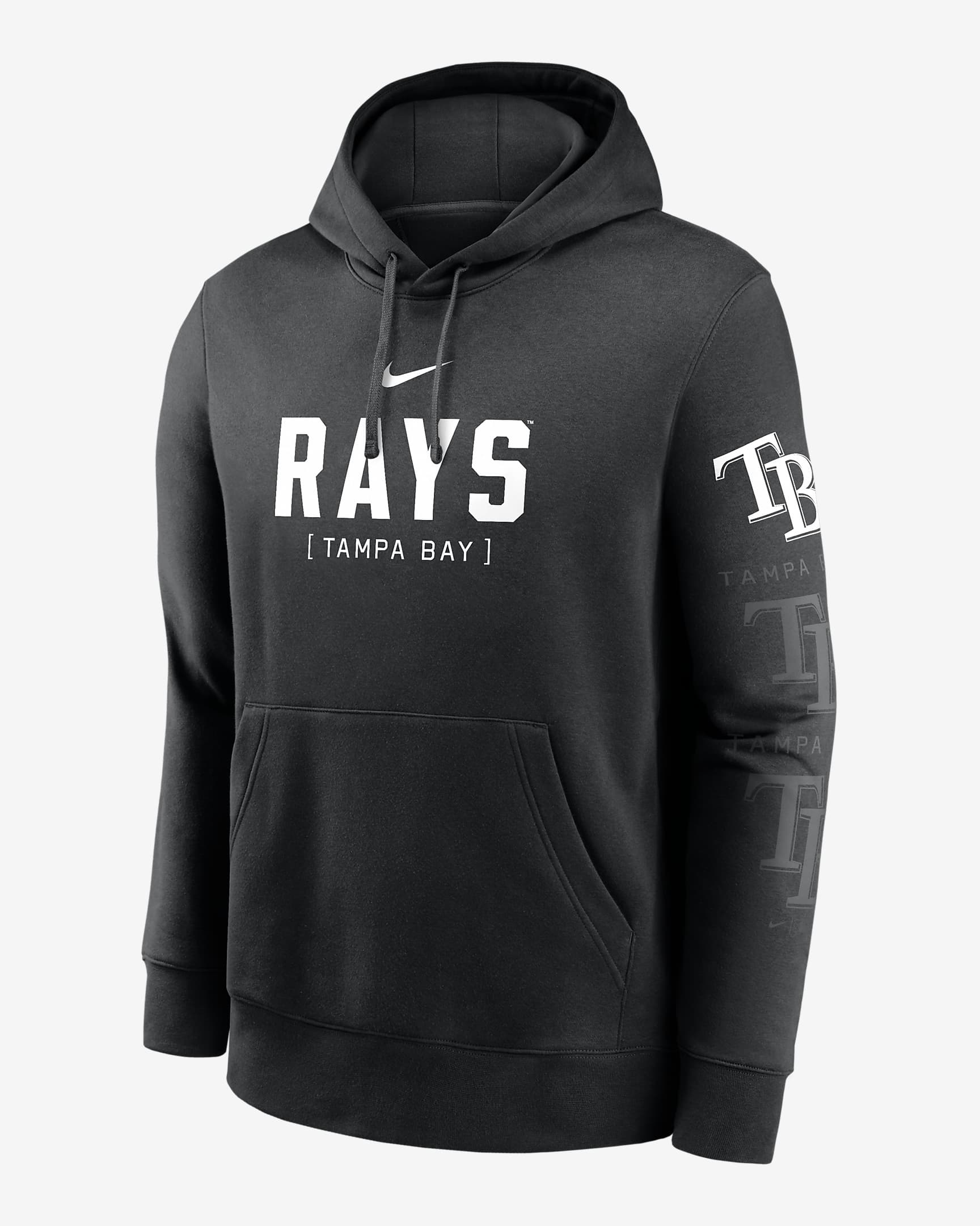 Tampa Bay Rays Fashion Club Men's Nike MLB Pullover Hoodie - Black