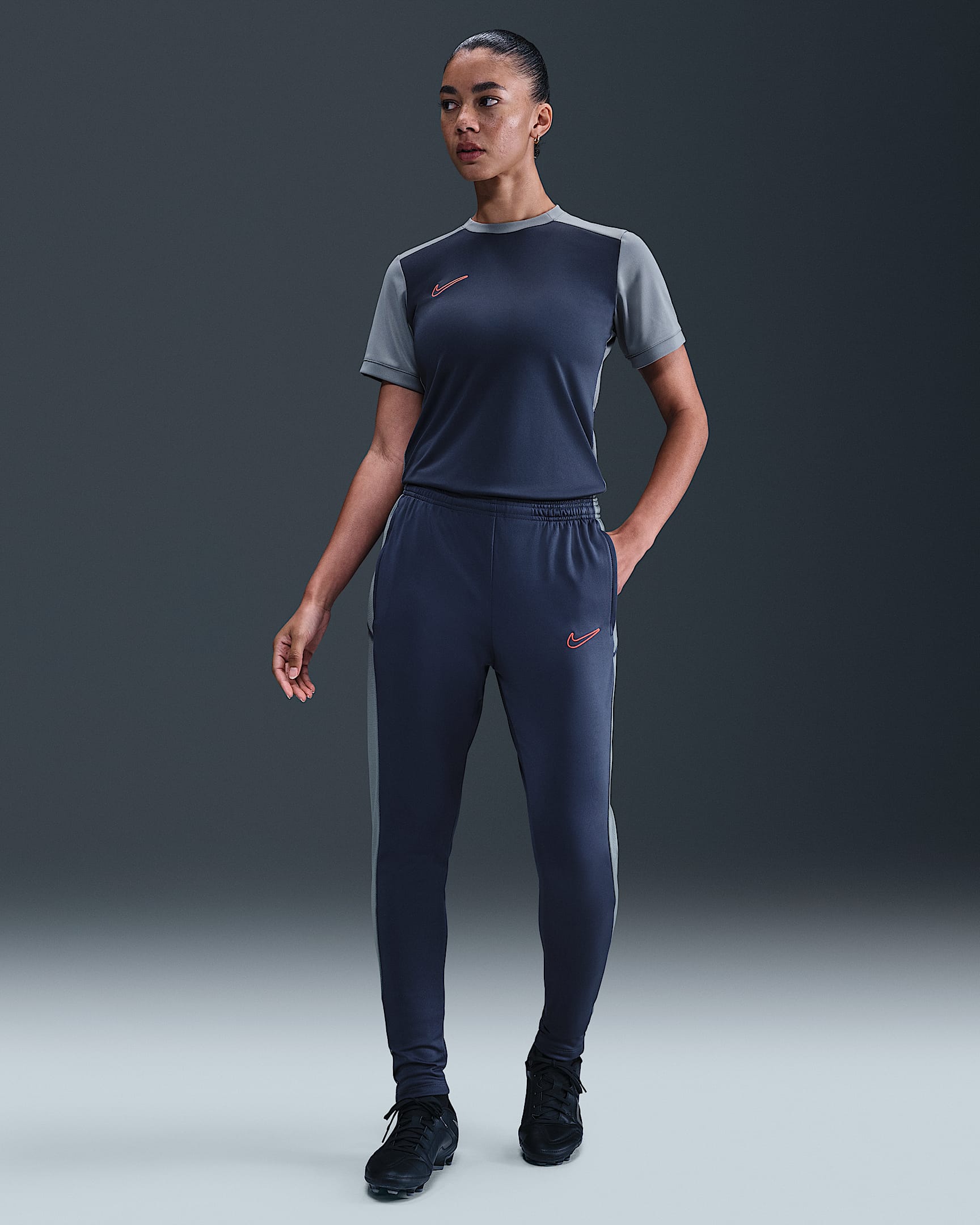 Nike Academy Women's Dri-FIT Soccer Pants - Thunder Blue/Cool Grey/Bright Crimson