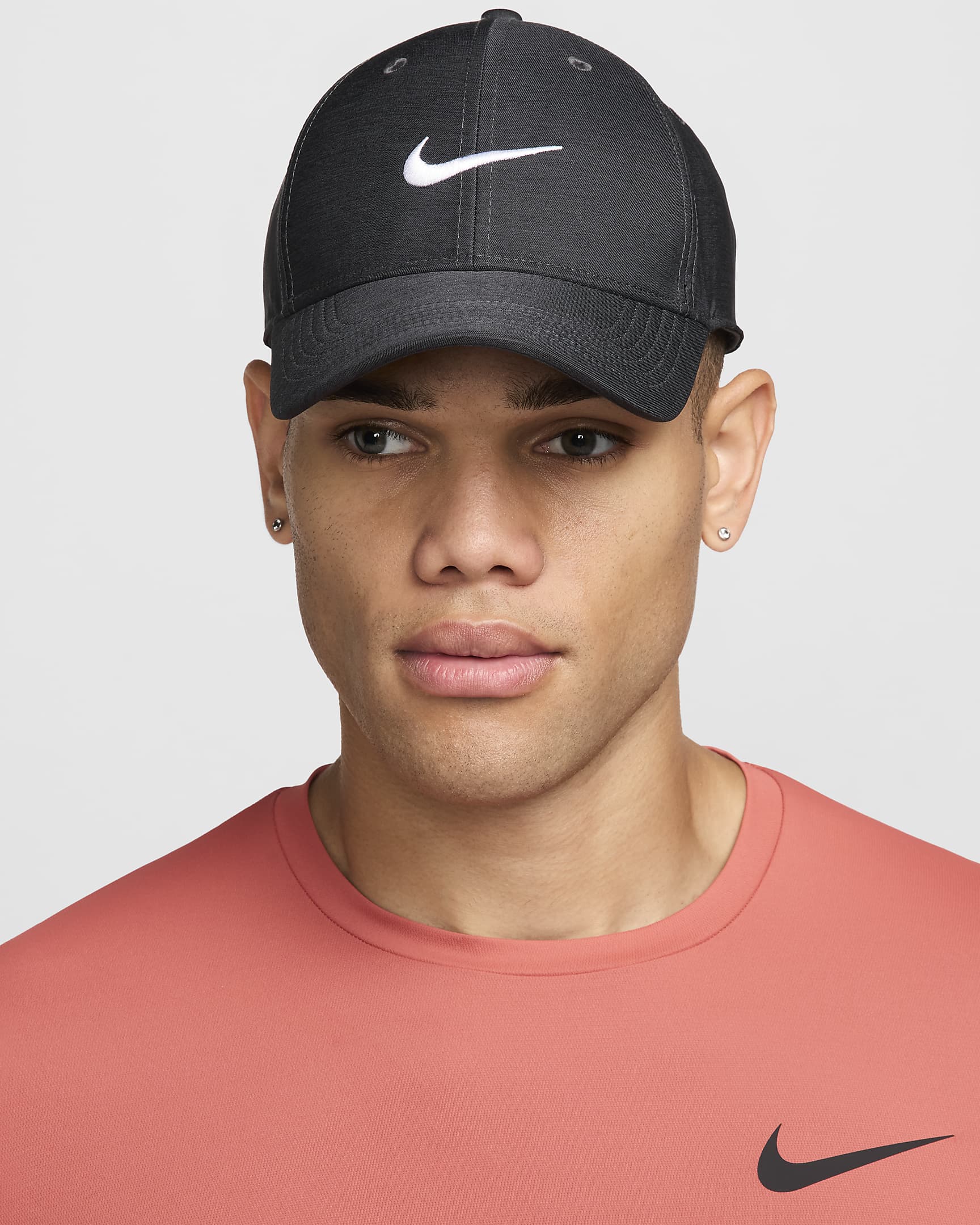 Nike Dri-FIT Club Structured Heathered Cap - Black/White