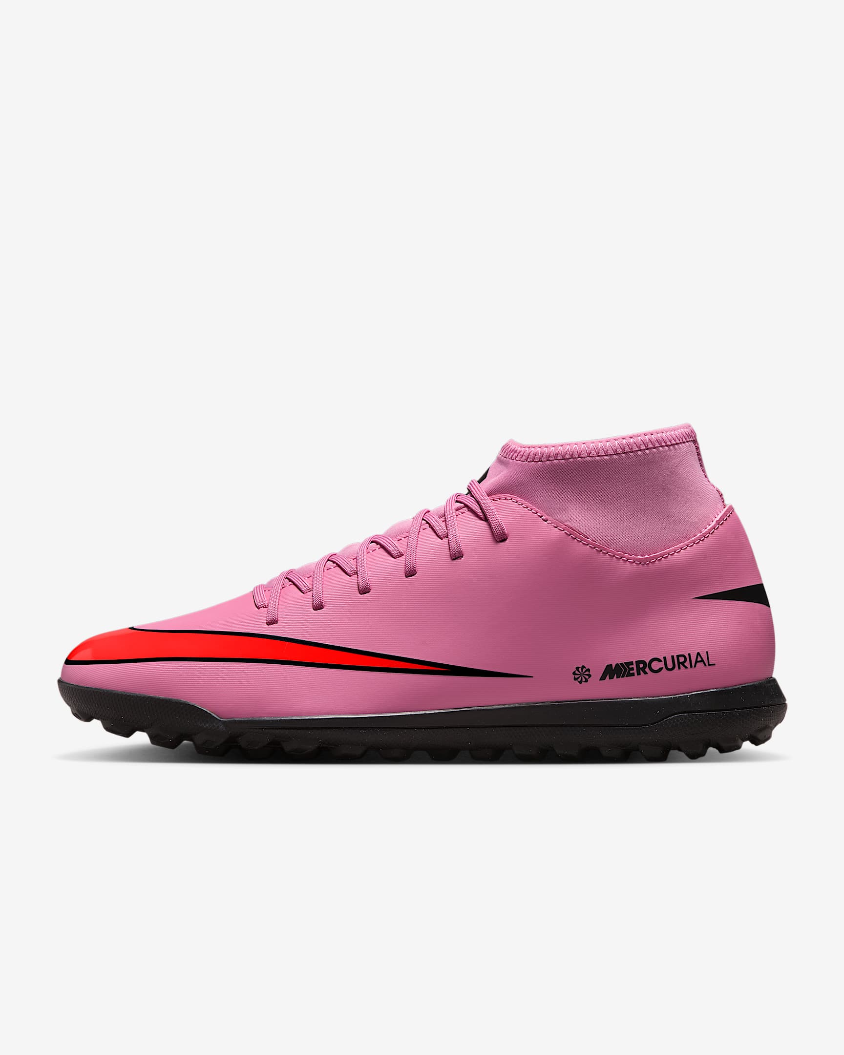 Fotbollssko Nike Mercurial Superfly 10 Club med högt skaft TF - Magic Flamingo/Total Crimson/Svart