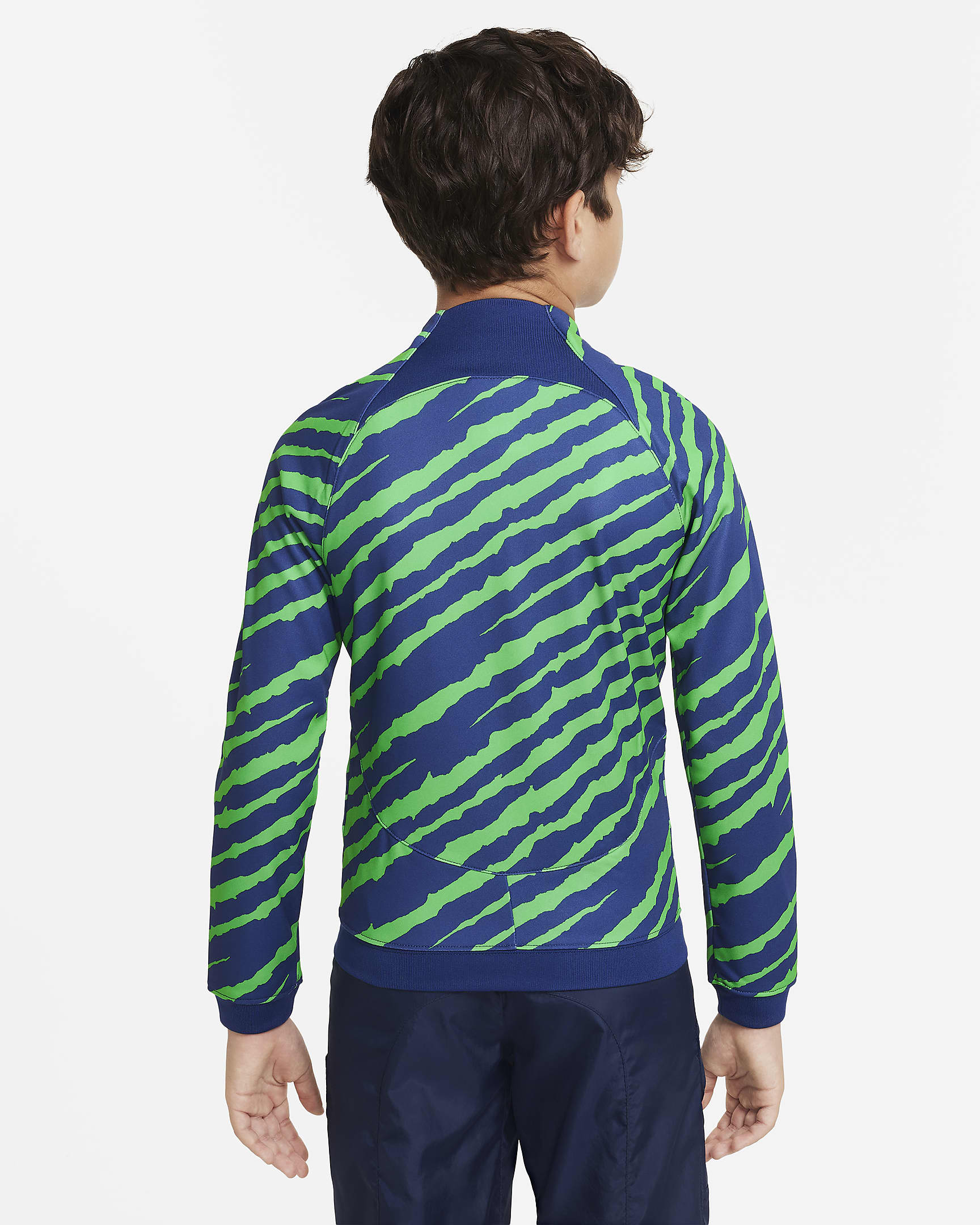 Brazil Academy Pro Big Kids' Nike Soccer Jacket - Coastal Blue/Light Green Spark/Dynamic Yellow