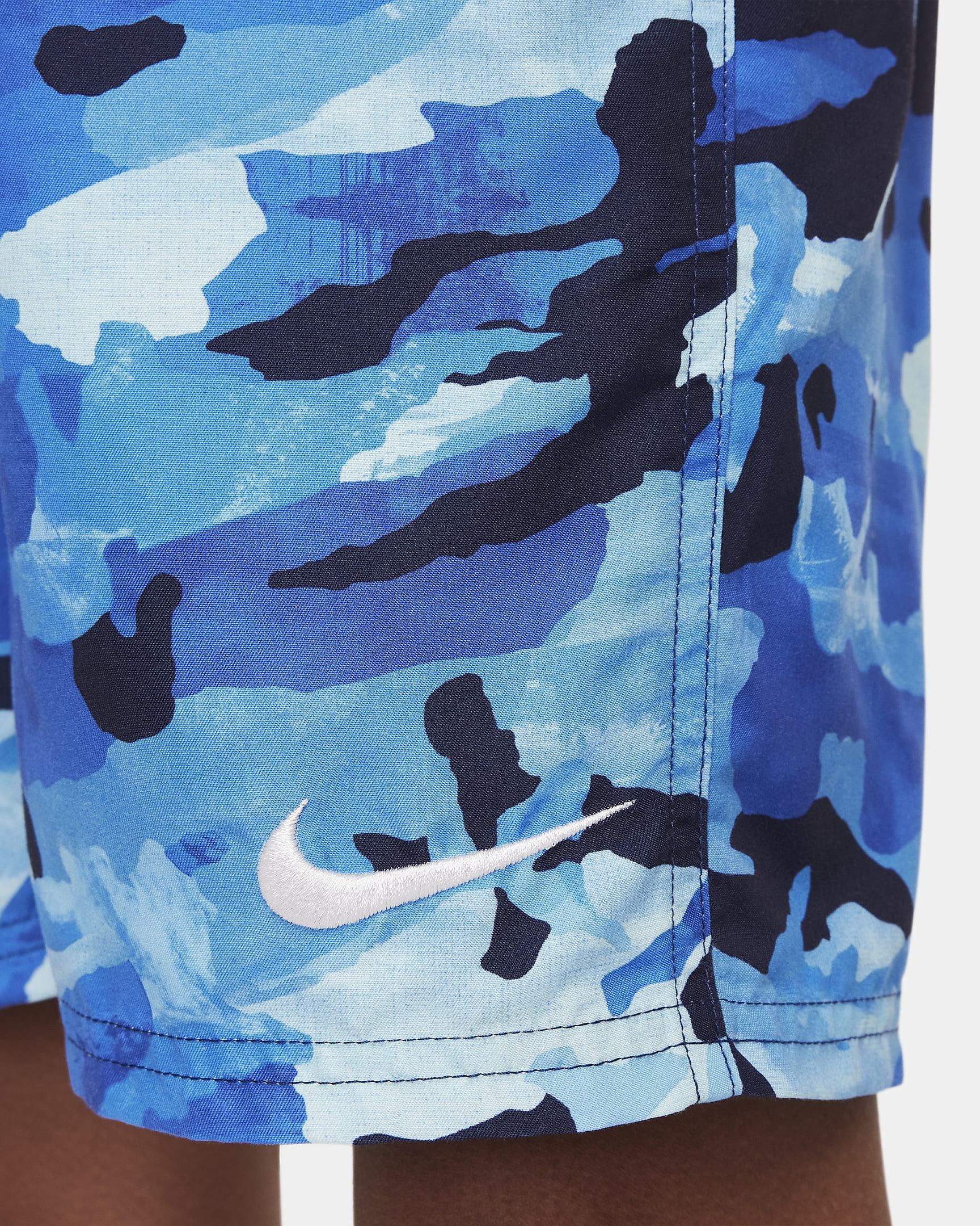 Shorts de voleibol de 18 cm para niño talla grande Natación Nike Classic Camo - Azul marino medianoche