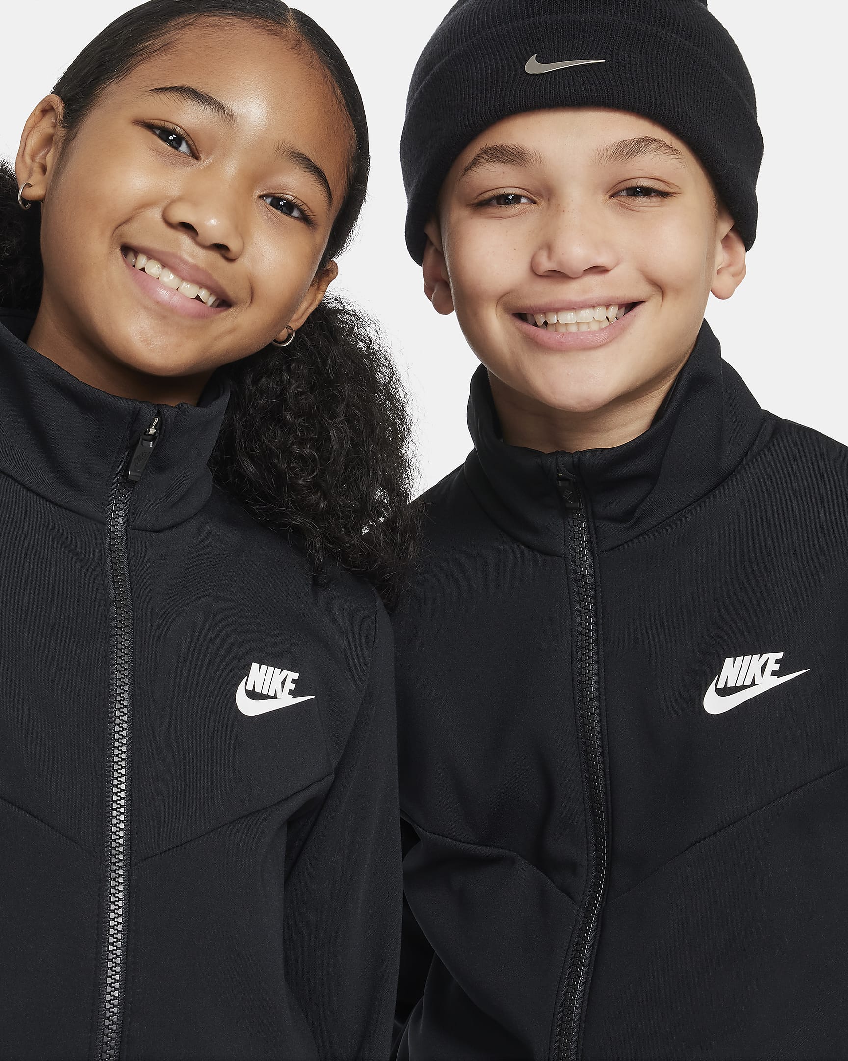 Nike Sportswear-tracksuit til større børn - sort/sort/hvid