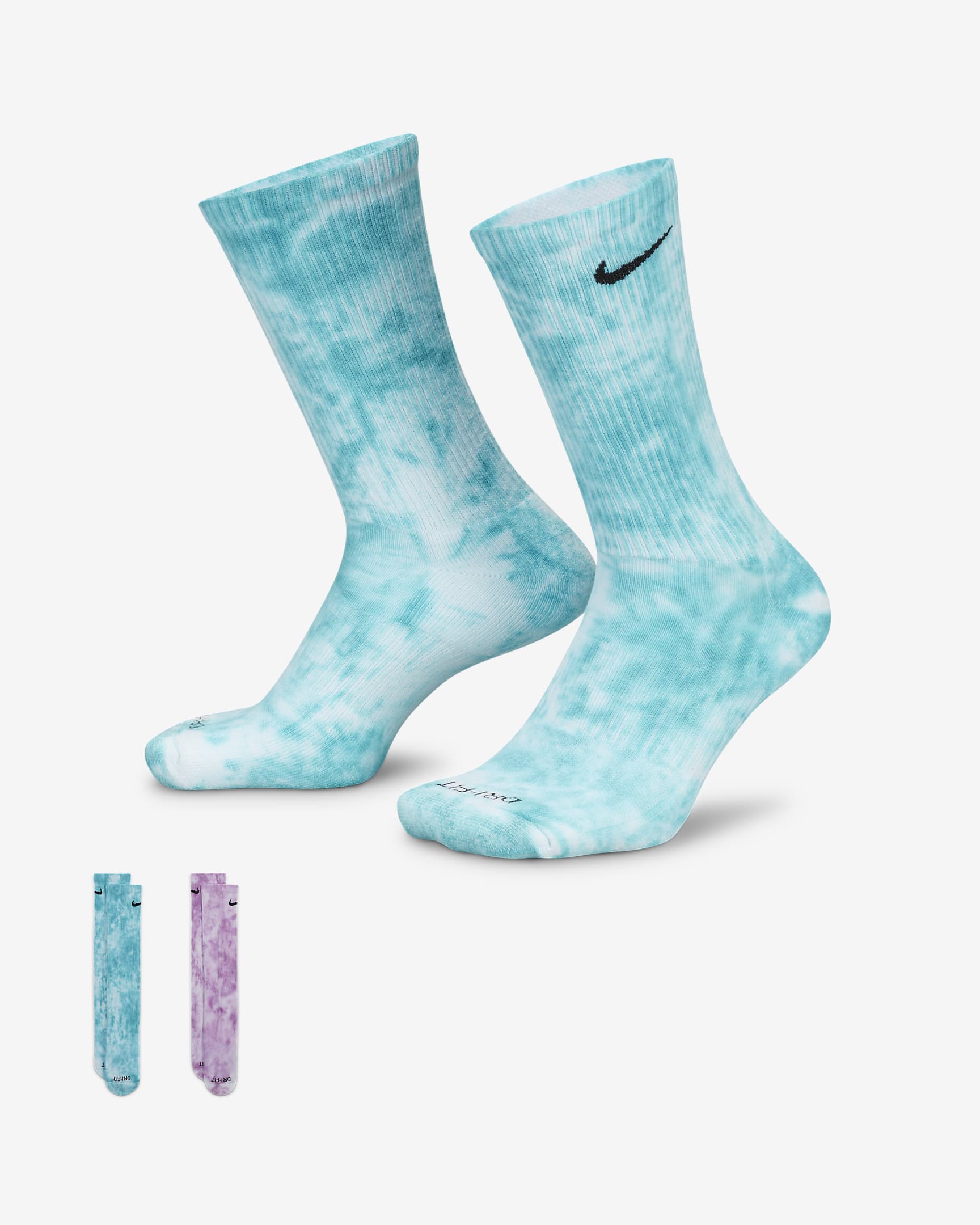 Nike Everyday Plus Cushioned Tie-Dye Crew Socks (2 Pairs). Nike AU