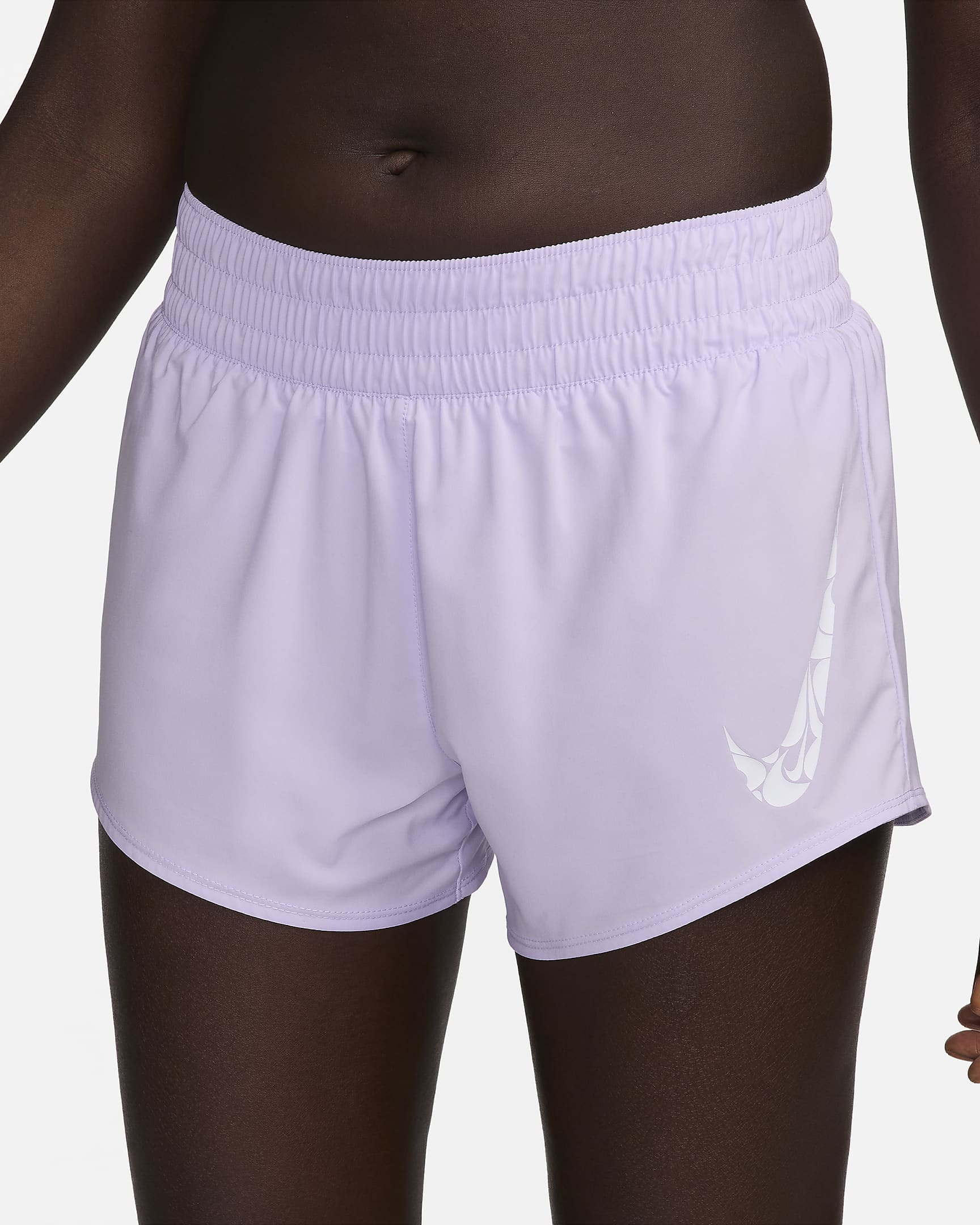 Nike One Women's Dri-FIT Mid-Rise 8cm (approx.) Brief-Lined Shorts - Lilac Bloom/White