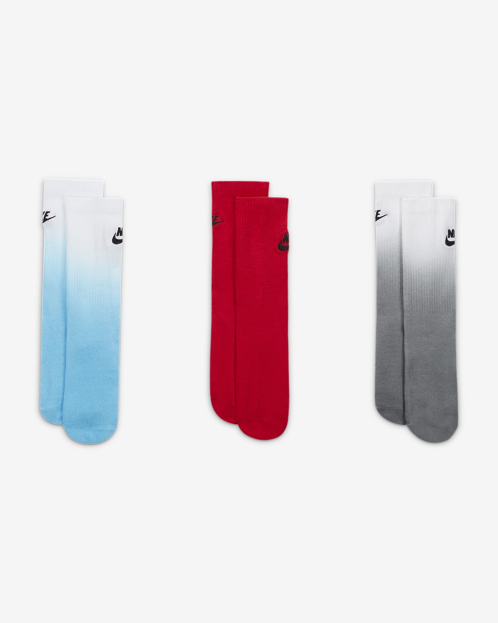 Calcetines largos para niños talla pequeña Nike (paquete de 3) - Azul báltico