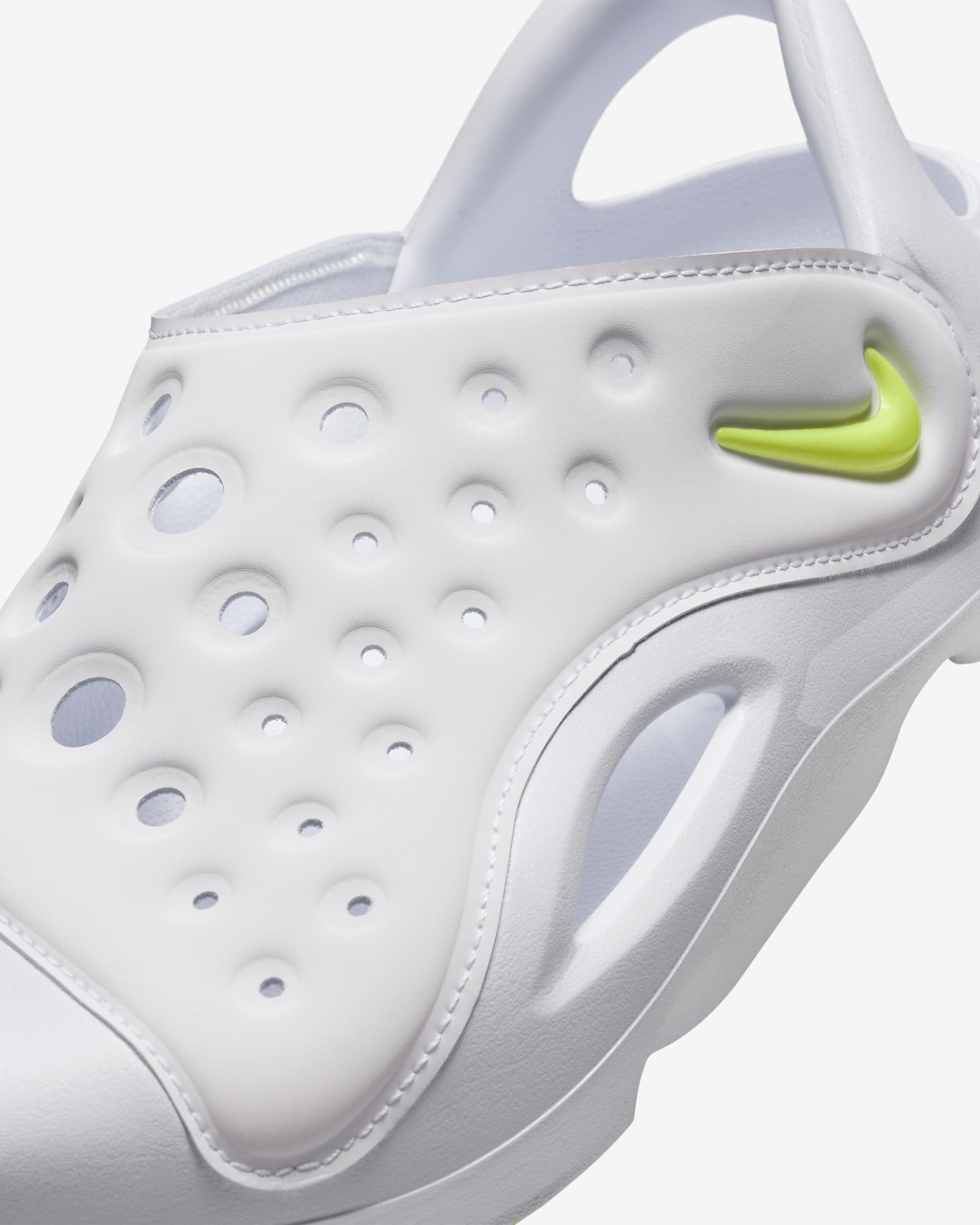 Nike Aqua Swoosh Big Kids' Sandals - White/Pure Platinum/Volt