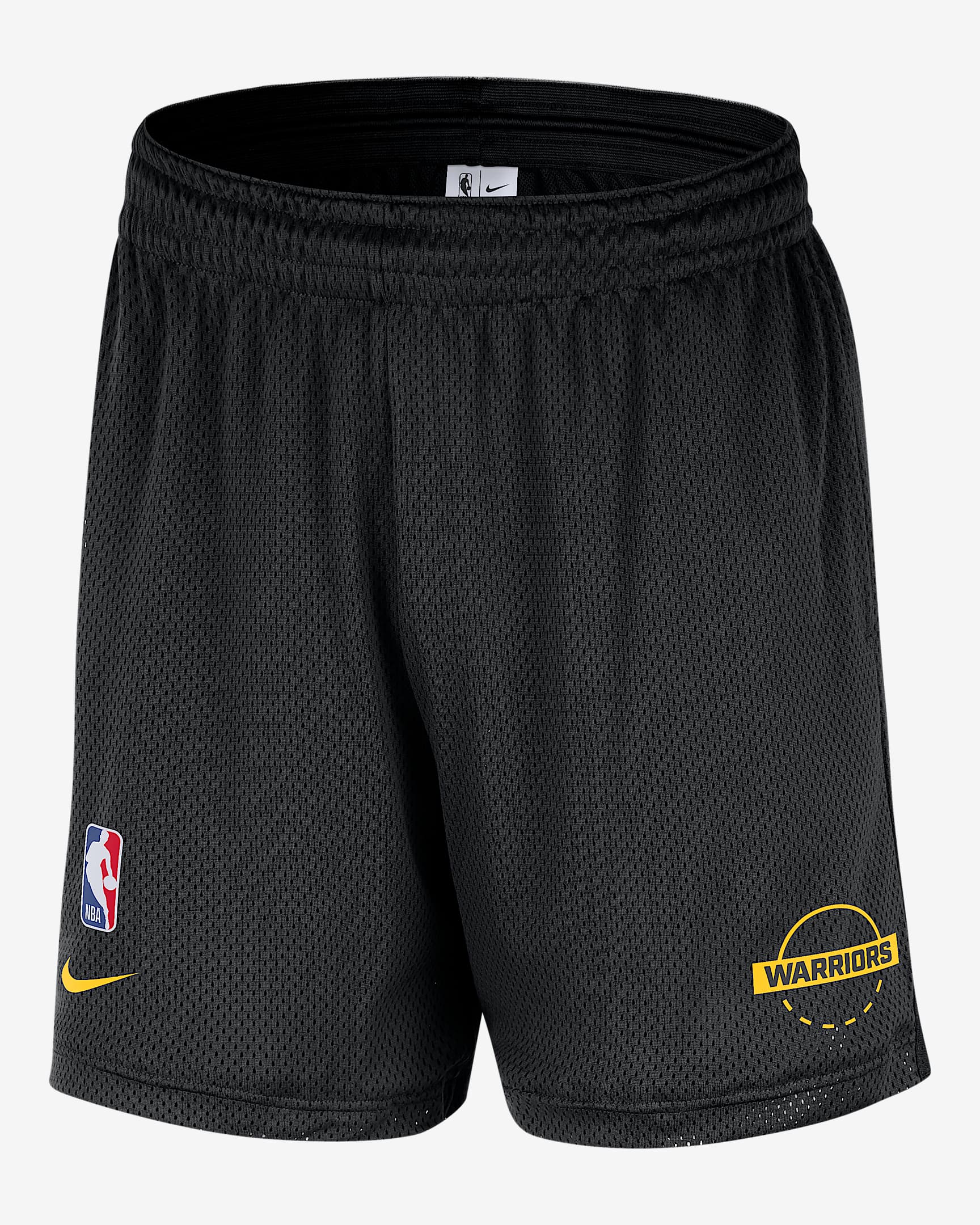 Golden State Warriors Men's Nike NBA Mesh Shorts - Black/Amarillo