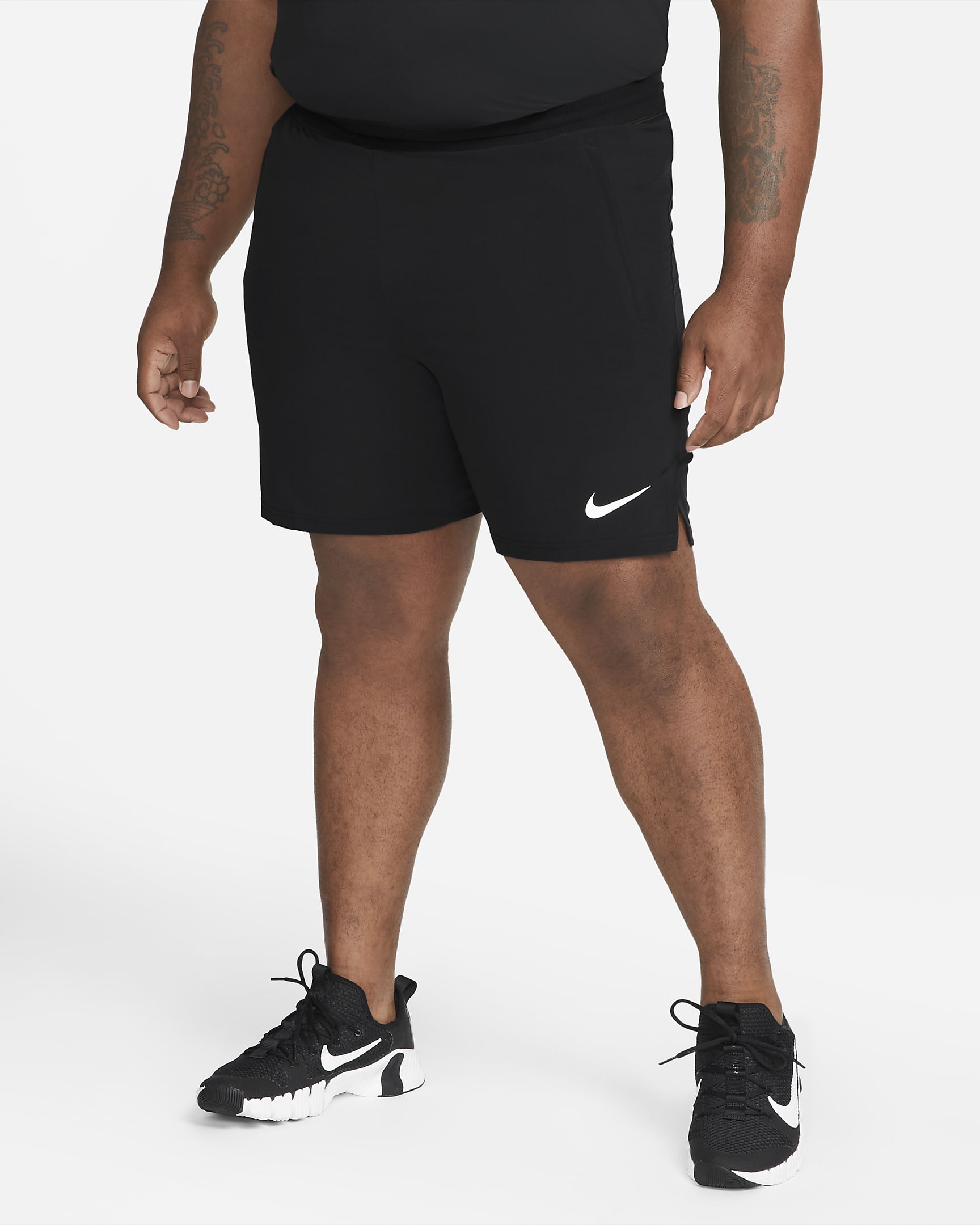 Shorts de entrenamiento de 20 cm para hombre Nike Pro Dri-FIT Flex Vent Max - Negro/Blanco