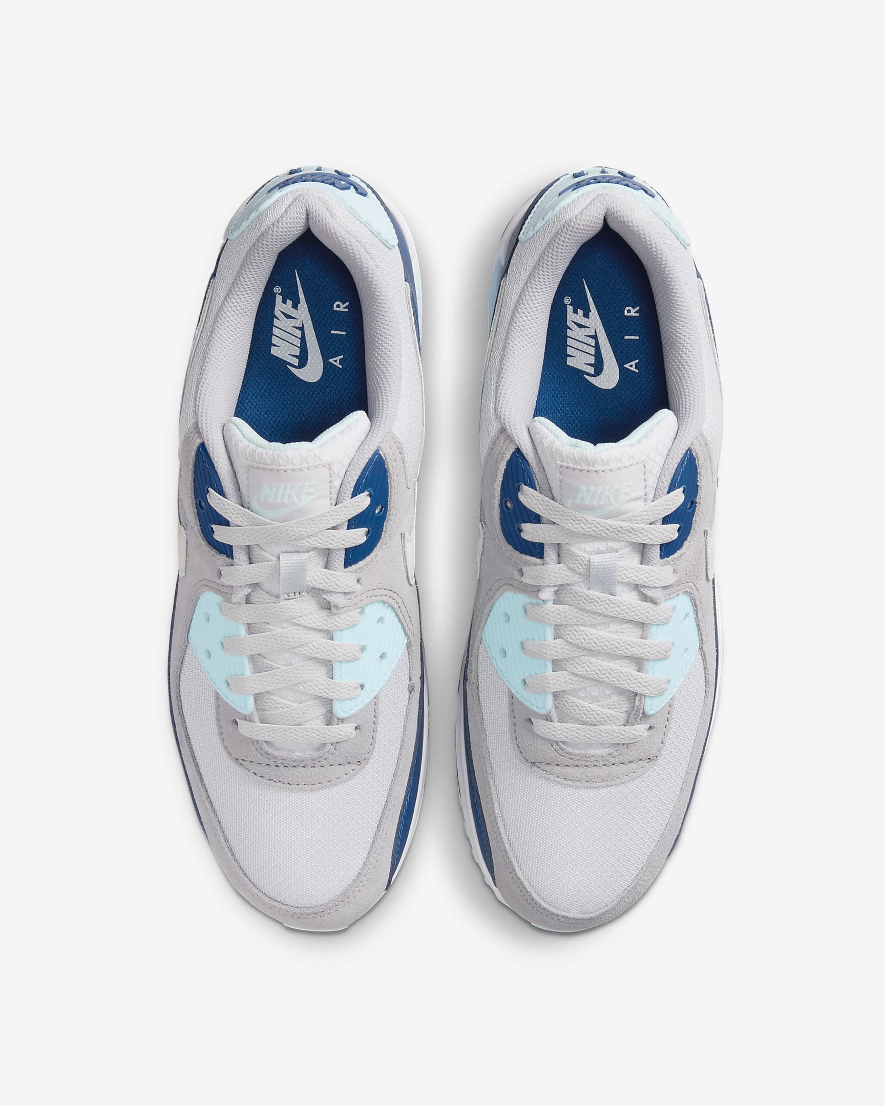 Nike Air Max 90-sko til mænd - Pure Platinum/Glacier Blue/Court Blue/hvid