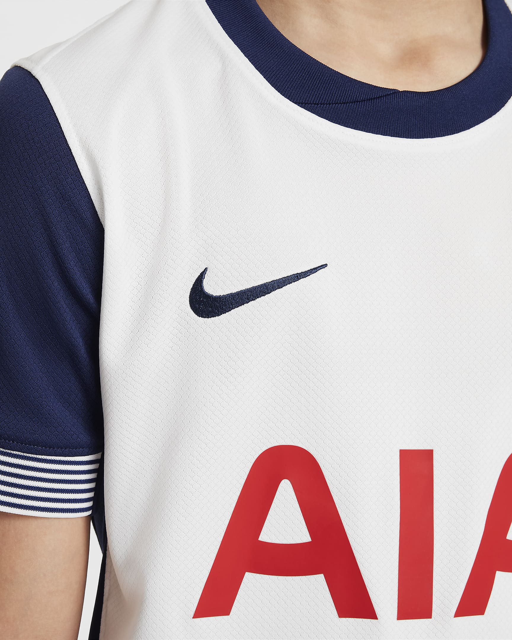 Camisola de futebol de réplica Nike Dri-FIT do equipamento principal Stadium Tottenham Hotspur 2024/25 Júnior - Branco/Azul Binary/Azul Binary