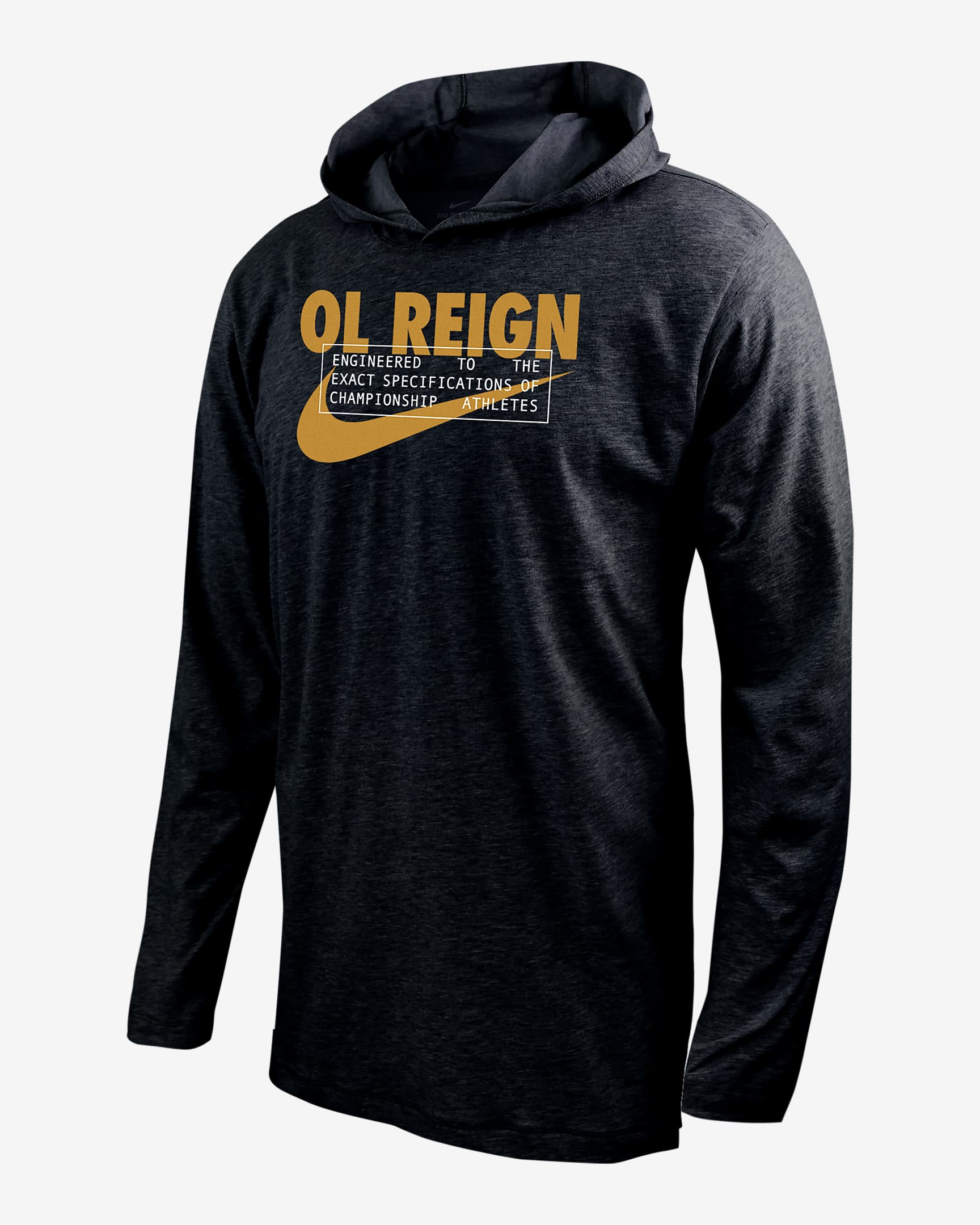 OL Reign Men's Nike Soccer Long-Sleeve Hooded T-Shirt - Black