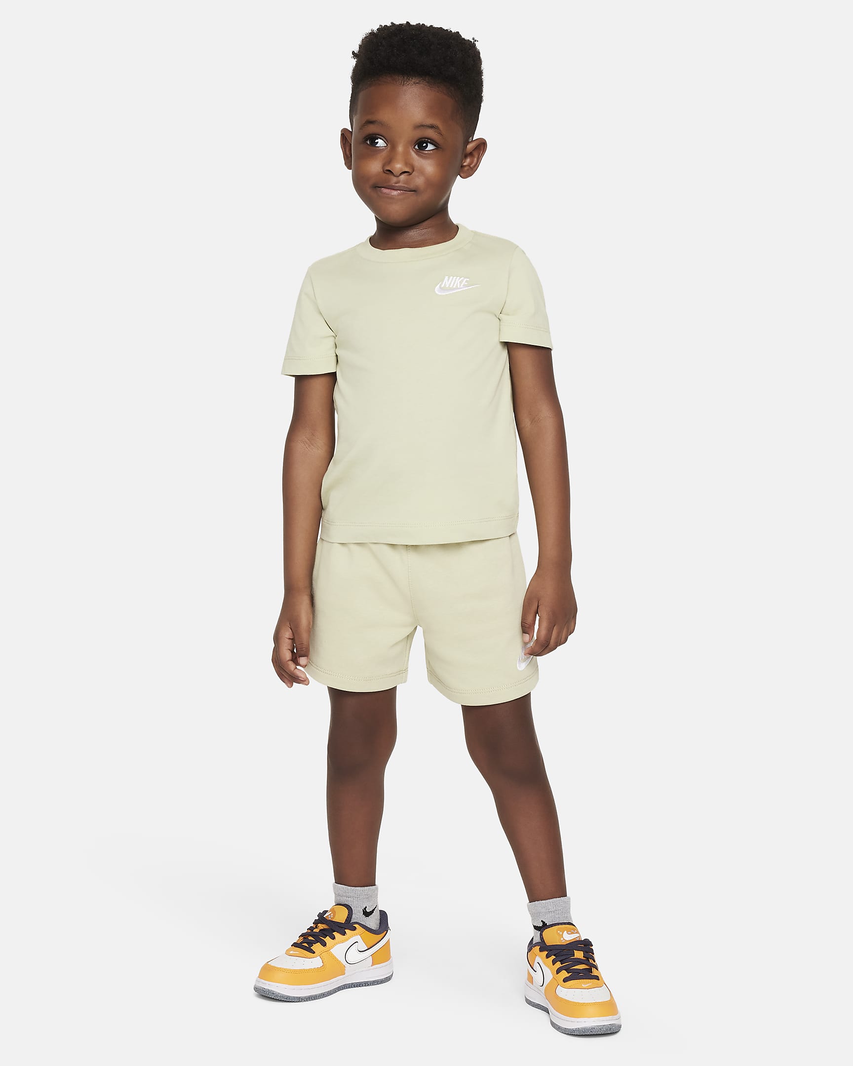 Nike Club Toddler Knit Shorts Set - Olive Aura