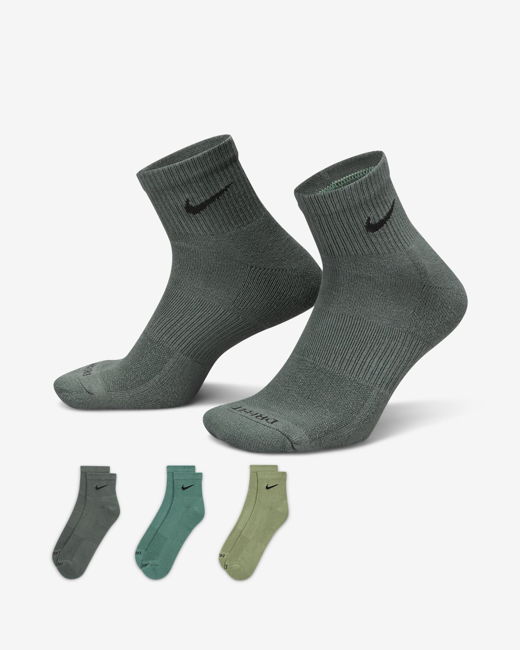 Nike Everyday Plus Cushioned Training Ankle Socks (3 Pairs) - Multi-Color