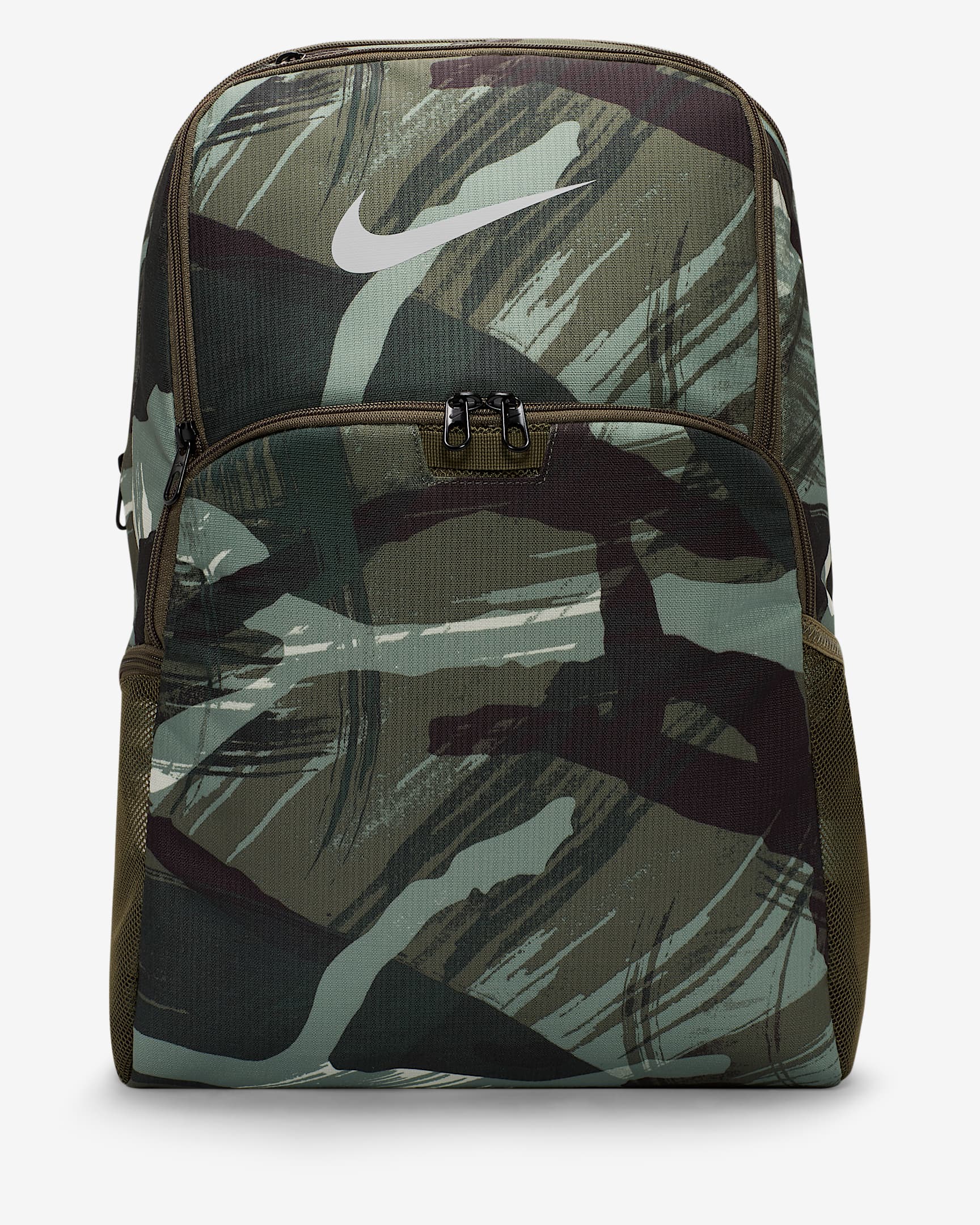 Nike Brasilia Printed Training Backpack (Extra Large, 30L) - Medium Olive/Black/Particle Grey