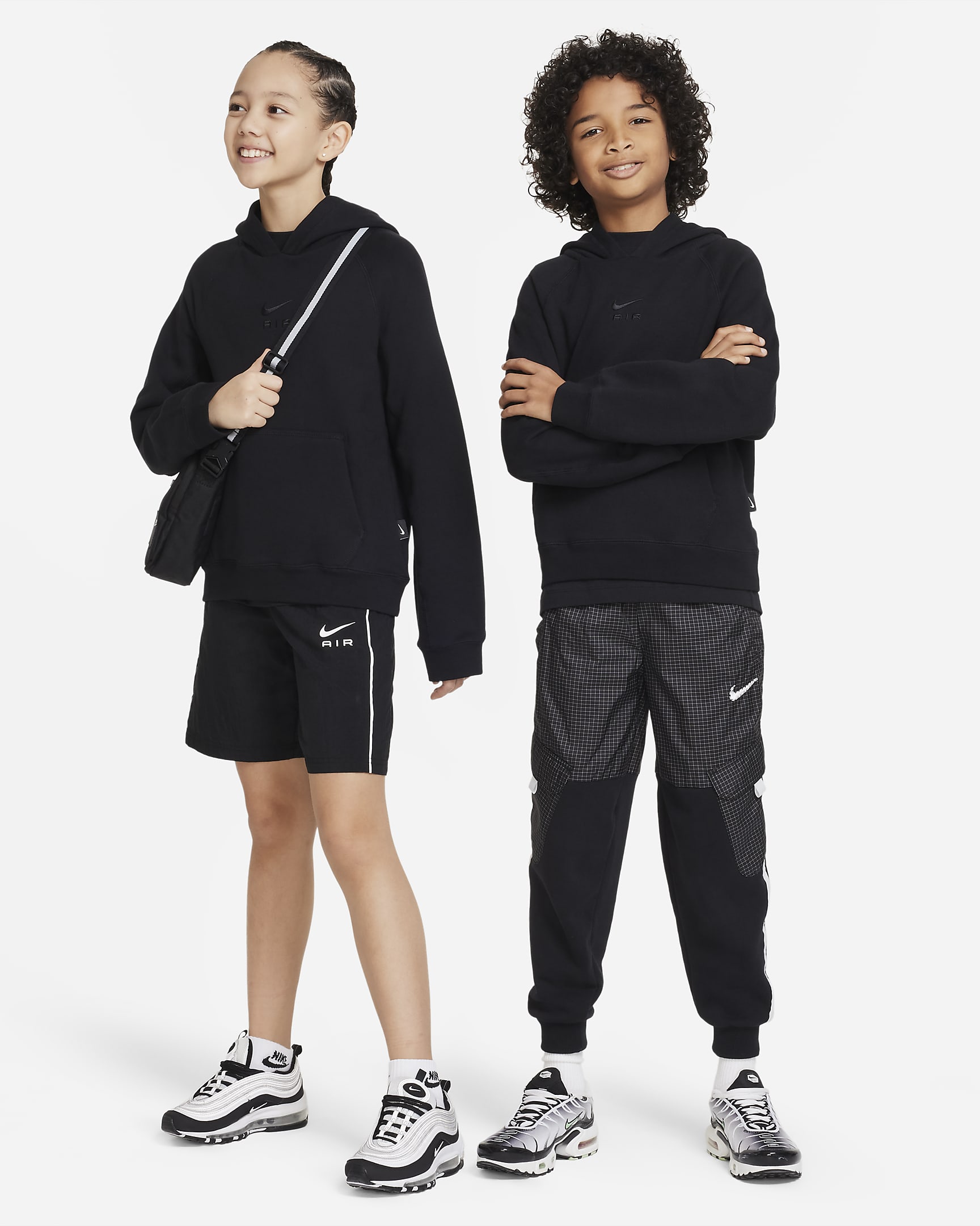 Nike Air Big Kids' Pullover Hoodie - Black/Black