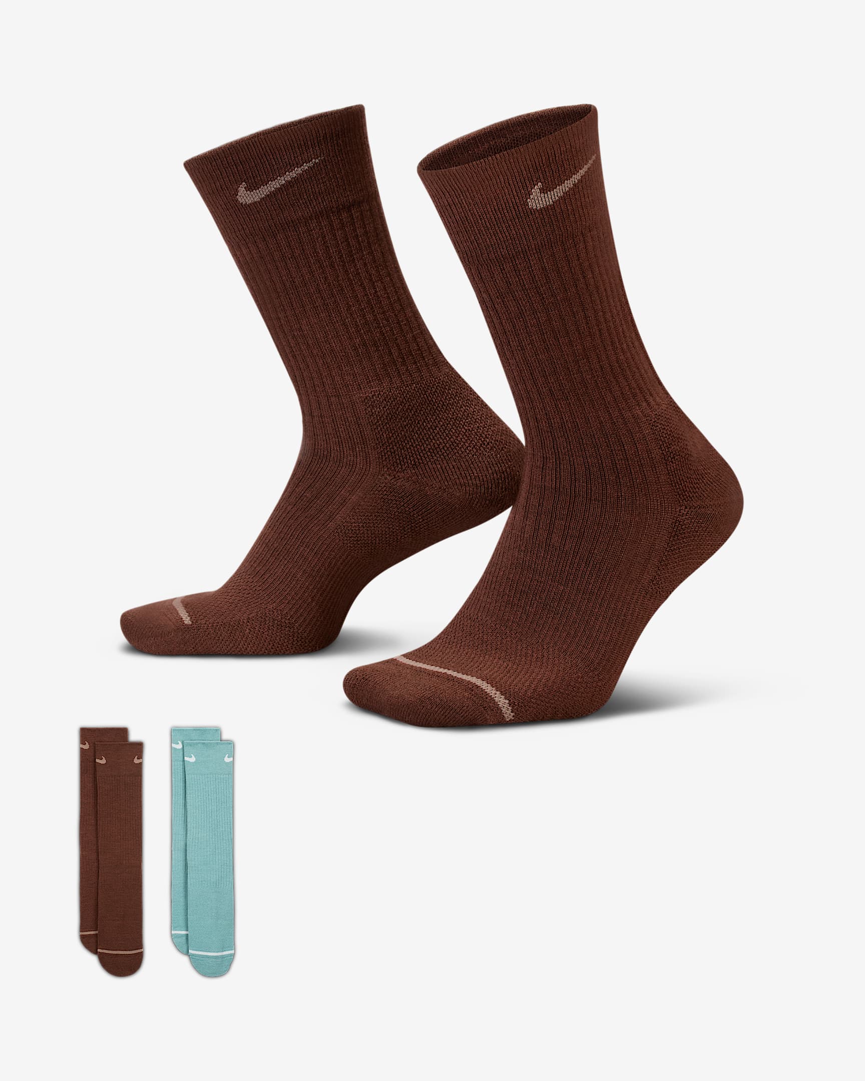 Nike Everyday Wool Cushioned Crew Socks (2 Pairs) - Multi-Colour