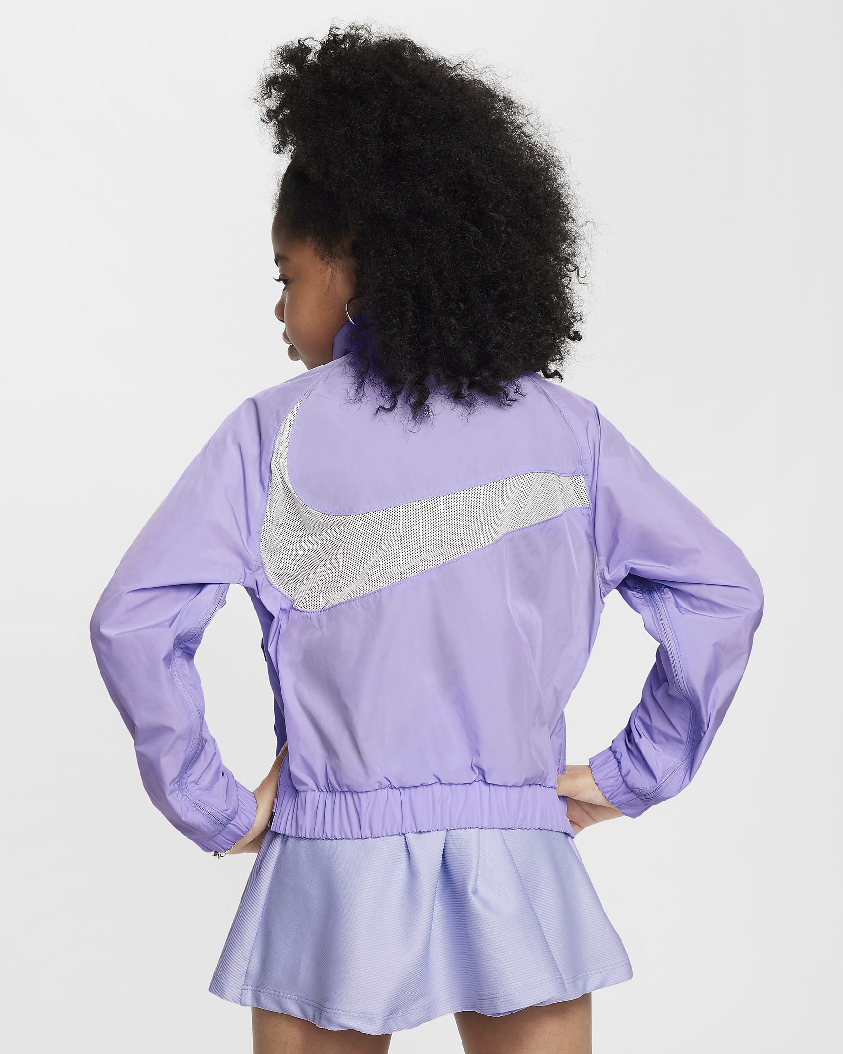Nike Sportswear Windrunner Older Kids' (Girls') Loose Jacket - Hydrangeas/Light Bone