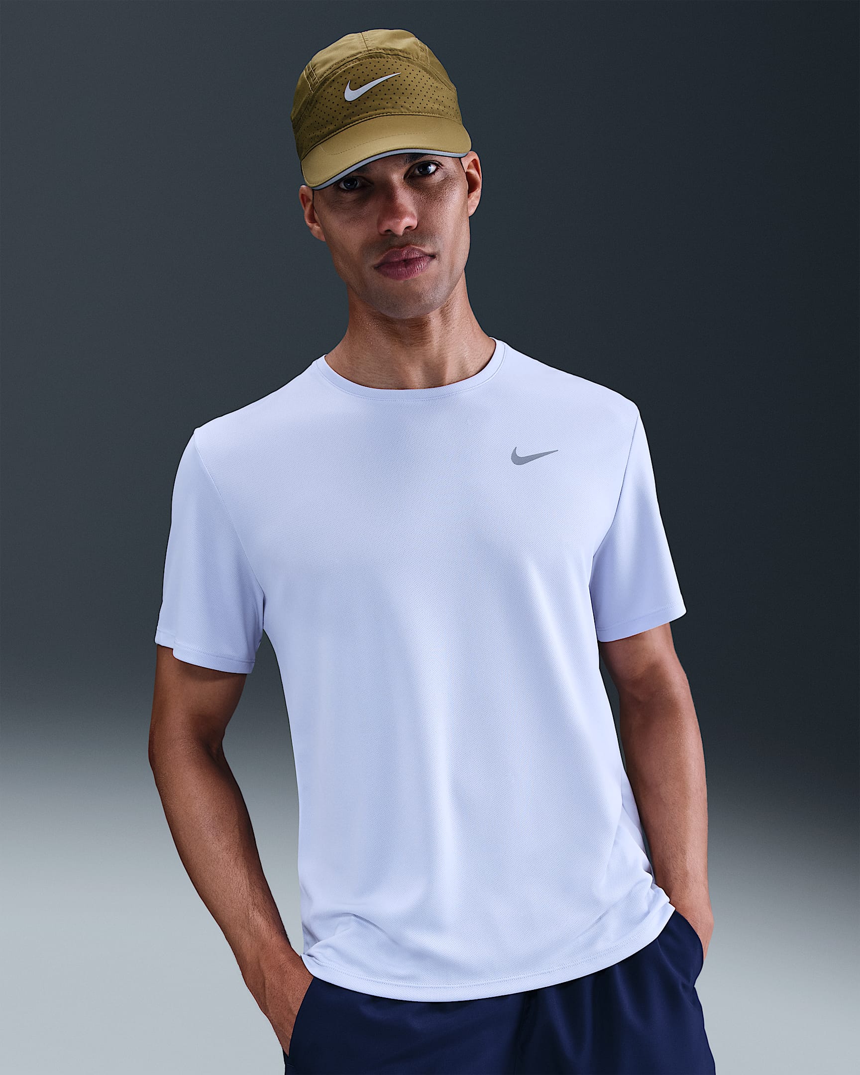 Nike Miler Men's Dri-FIT UV Short-Sleeve Running Top - Ghost