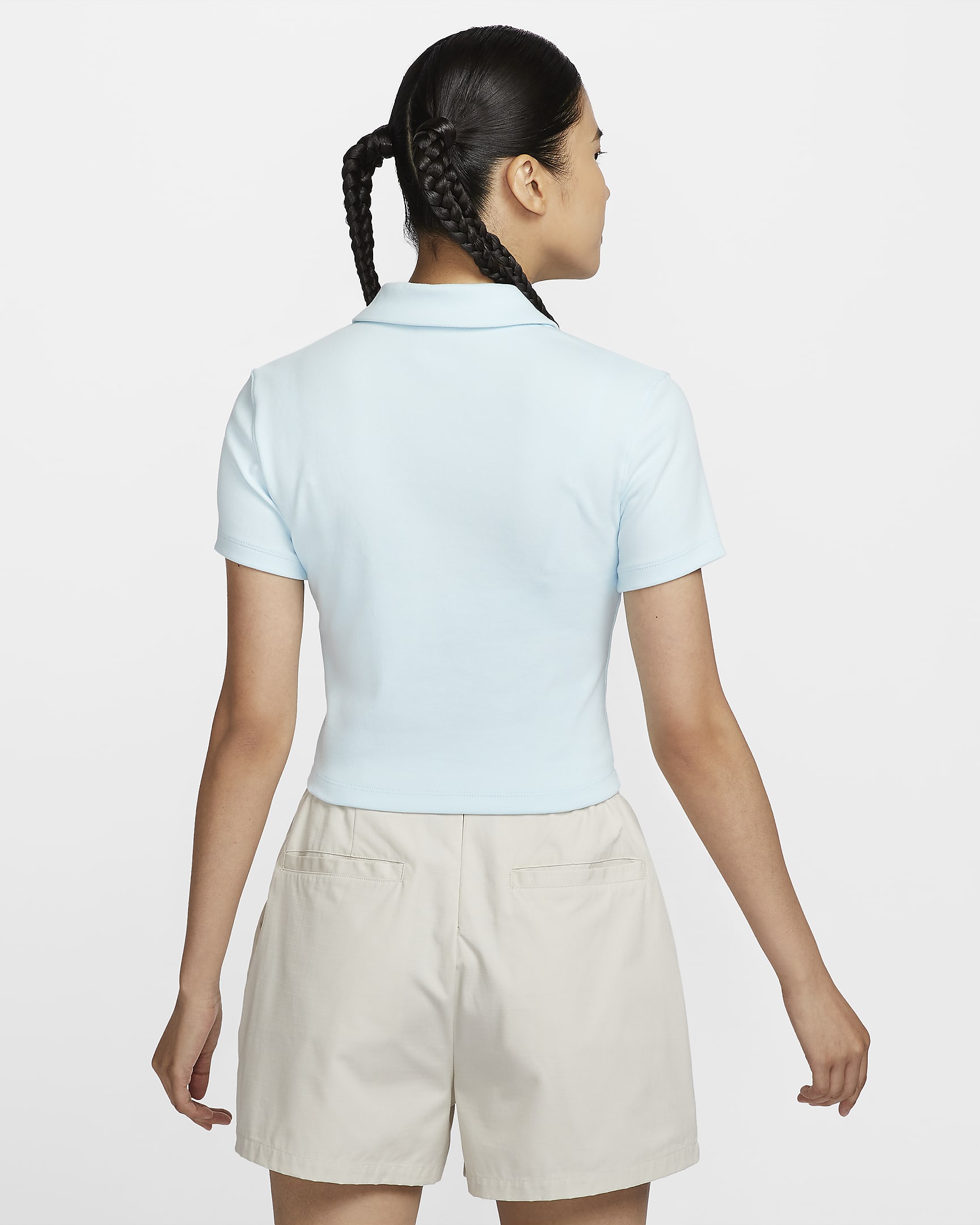 Nike Sportswear Essential Women's Short-Sleeve Polo Top - Glacier Blue/Sail