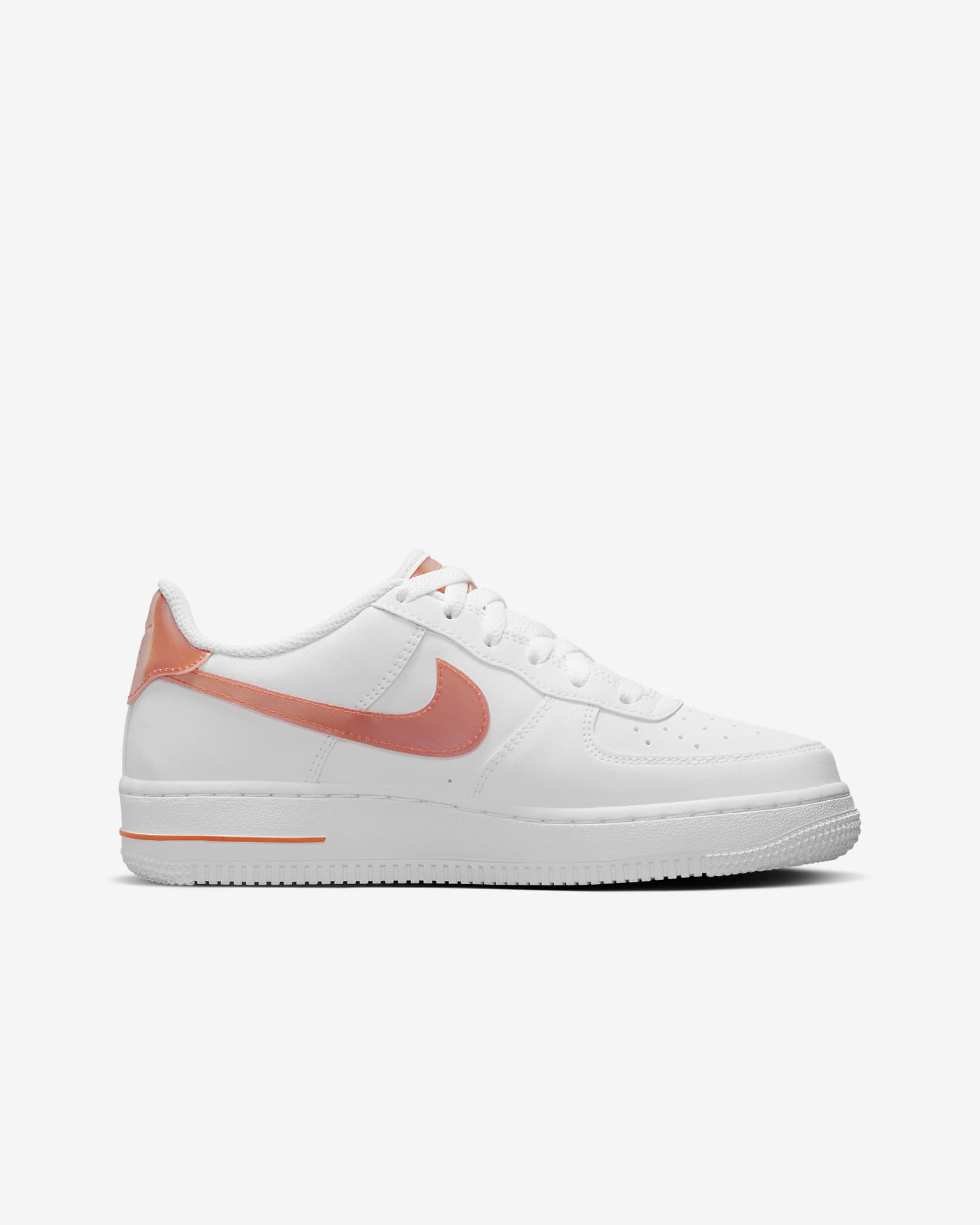 Nike Air Force 1 Next Nature Older Kids' Shoes - White/Safety Orange