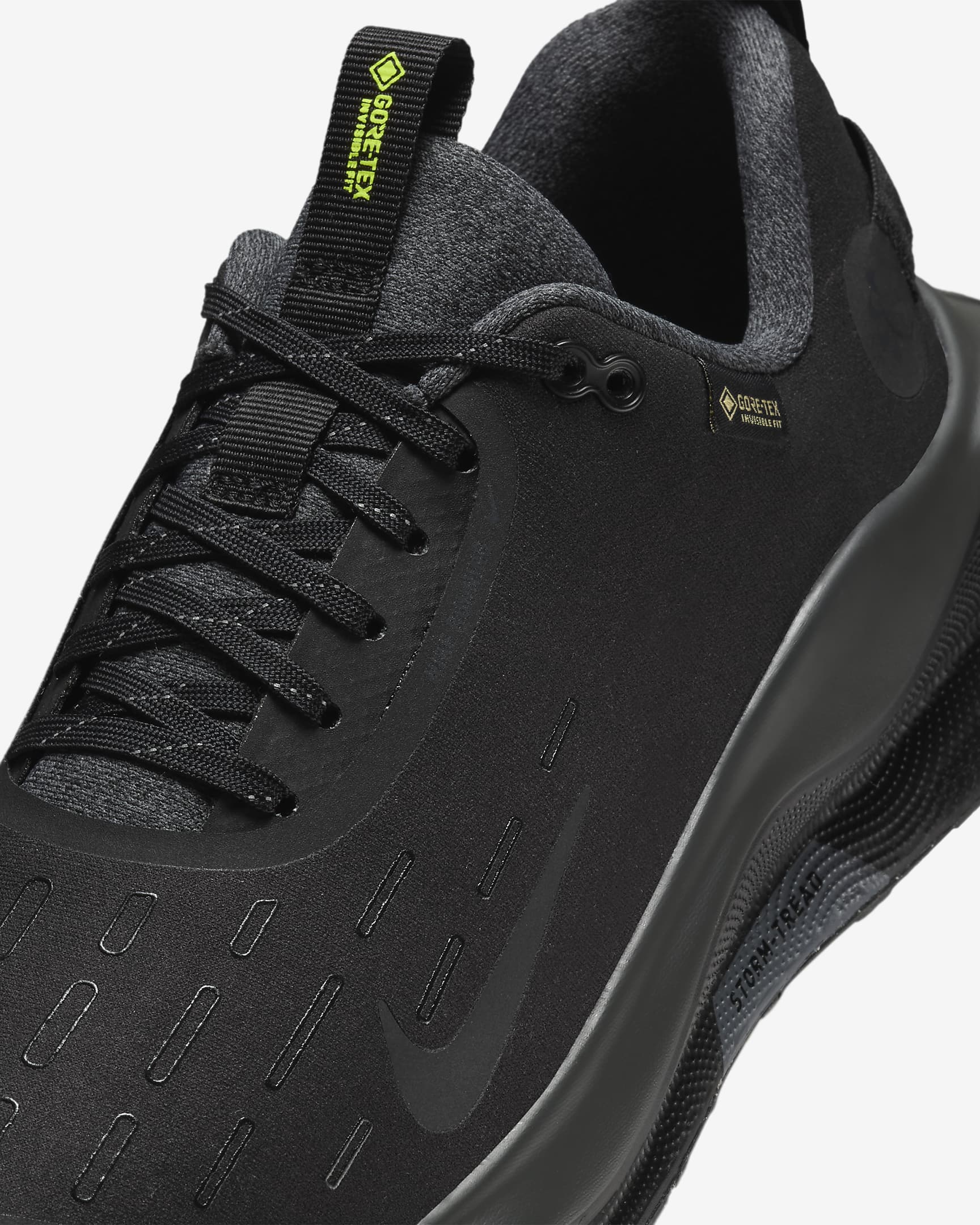 Tenis de correr en pavimento impermeable para mujer Nike InfinityRN 4 GORE-TEX - Negro/Volt/Gris oscuro/Antracita