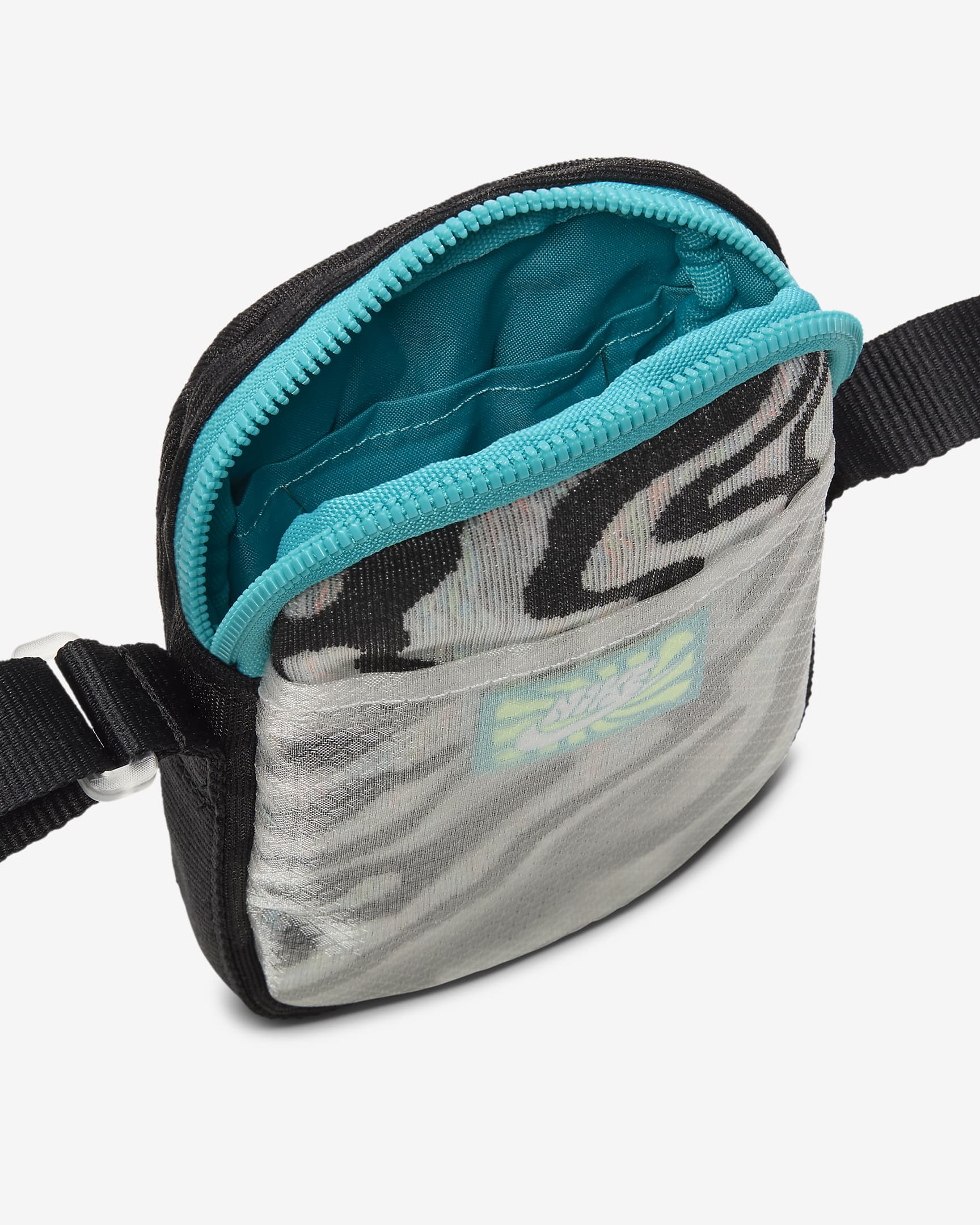 Nike Heritage Bolsa tipo bandolera (pequeña, 1 l) - Negro/Blanco/Dusty Cactus