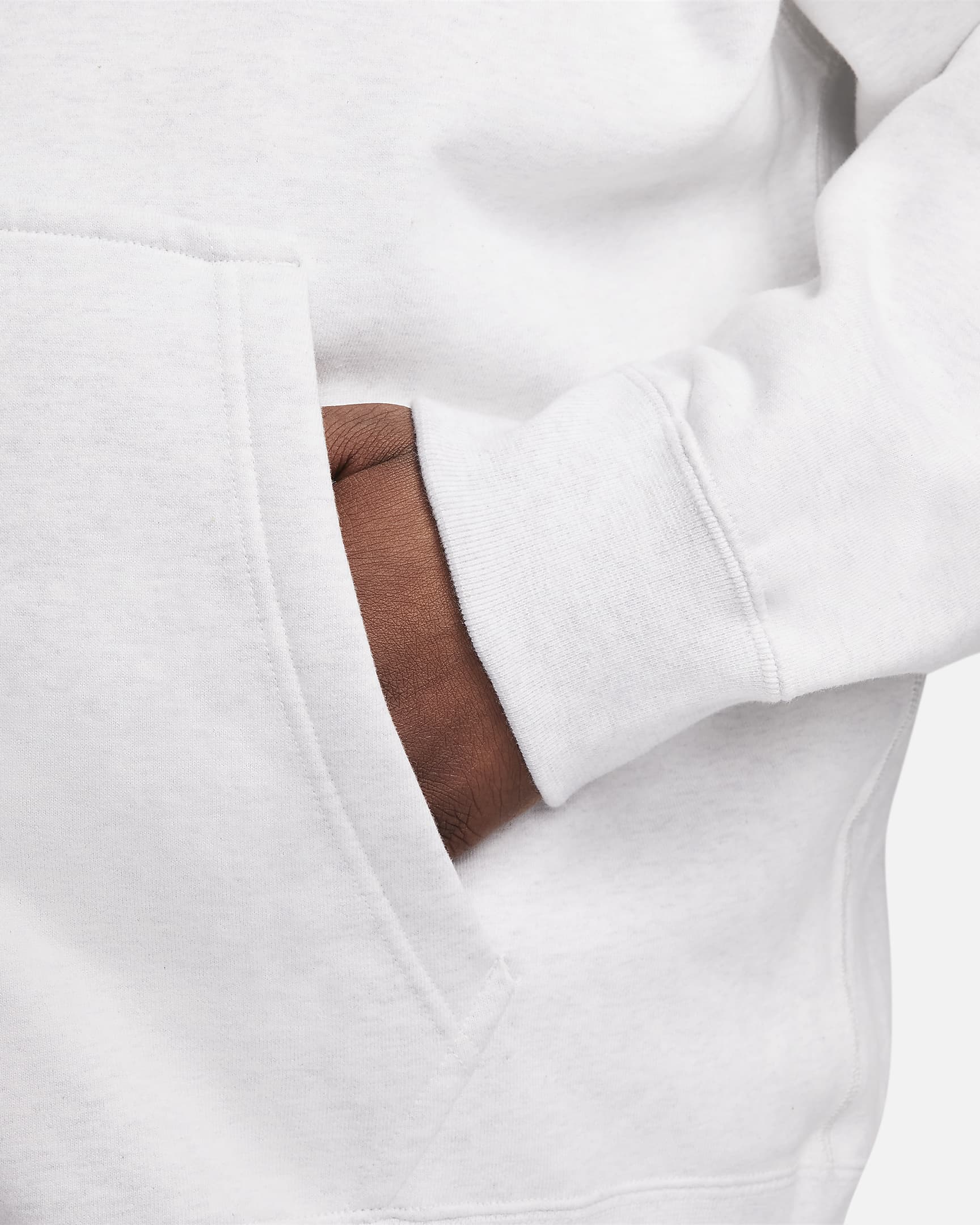 Hoodie com fecho completo Nike Solo Swoosh para homem - Birch Heather/Branco