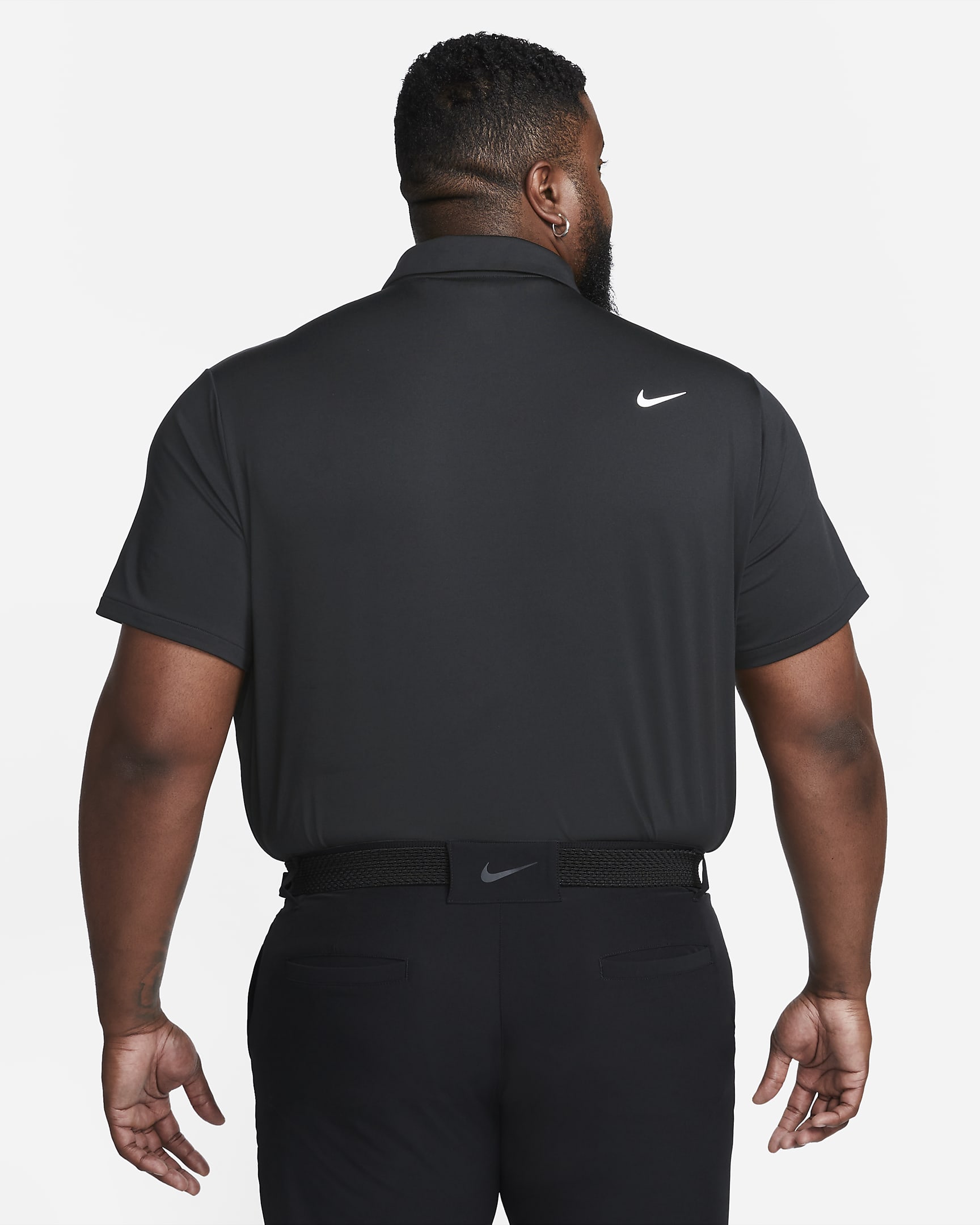 Nike Dri-FIT Tour einfarbiges Golf-Poloshirt für Herren - Schwarz/Weiß