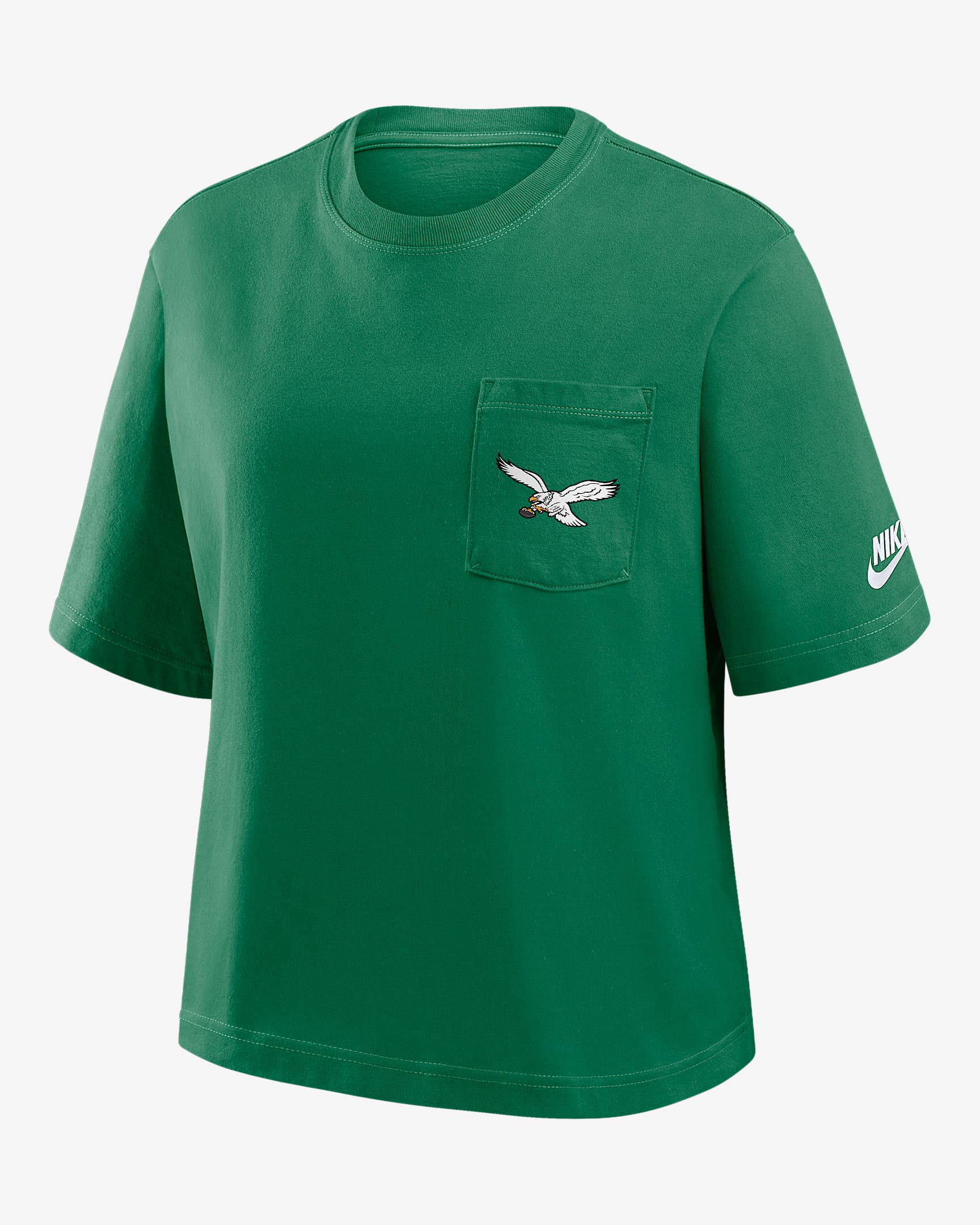 Playera Nike de la NFL para mujer Philadelphia Eagels Rewind Pocket Boxy - Verde