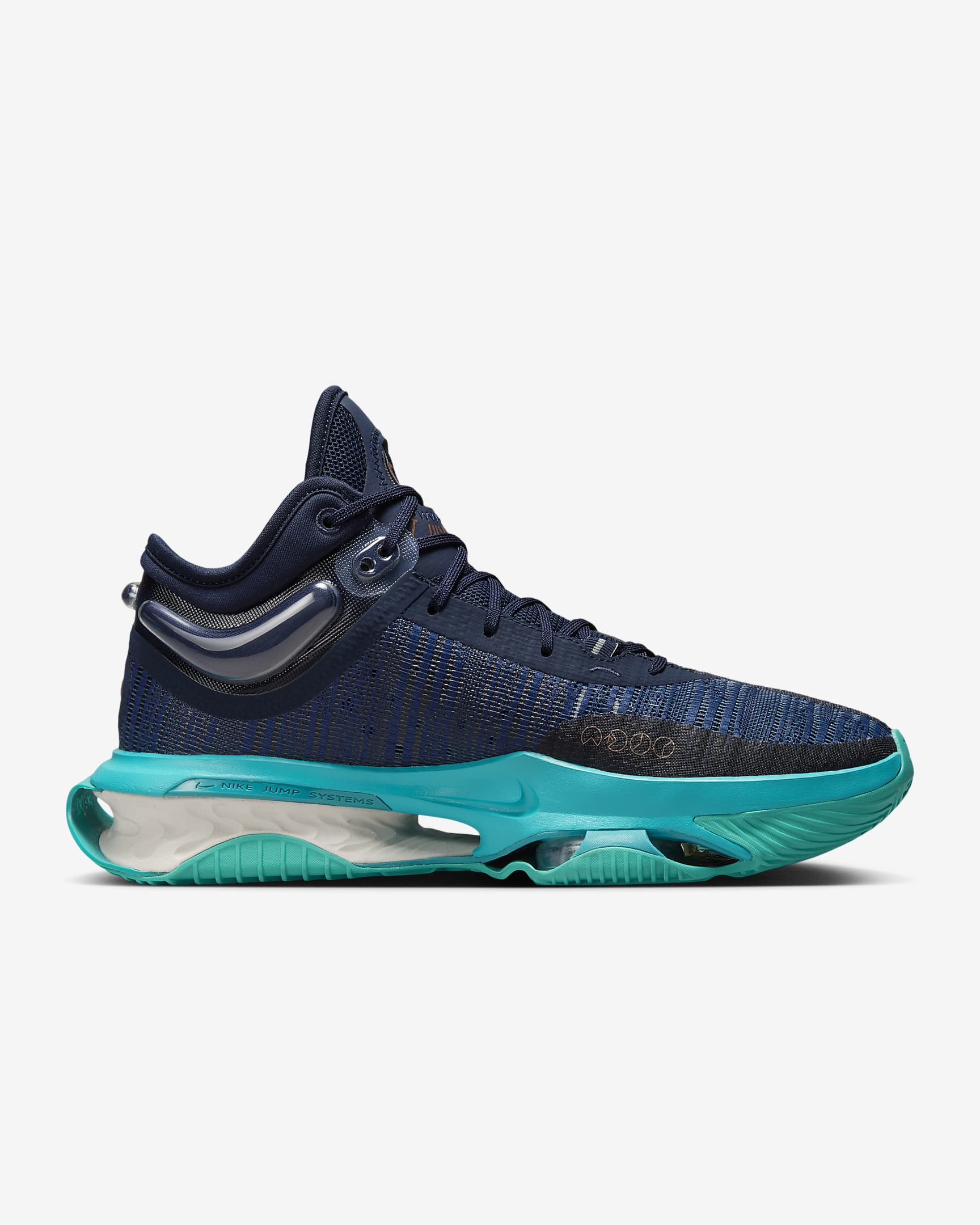 Nike G.T. Jump 2-basketballskoene til mænd - Obsidian/Dusty Cactus/Midnight Navy/Metallic Red Bronze