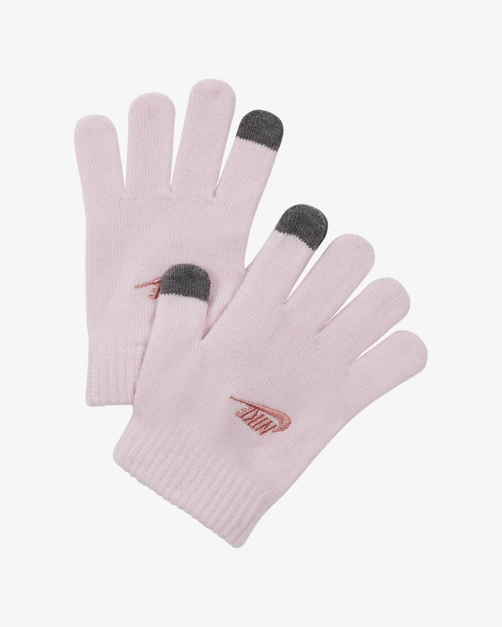 Nike Cozy Peak Beanie and Gloves Set Big Kids 2-Piece Hat Set - Pink Foam