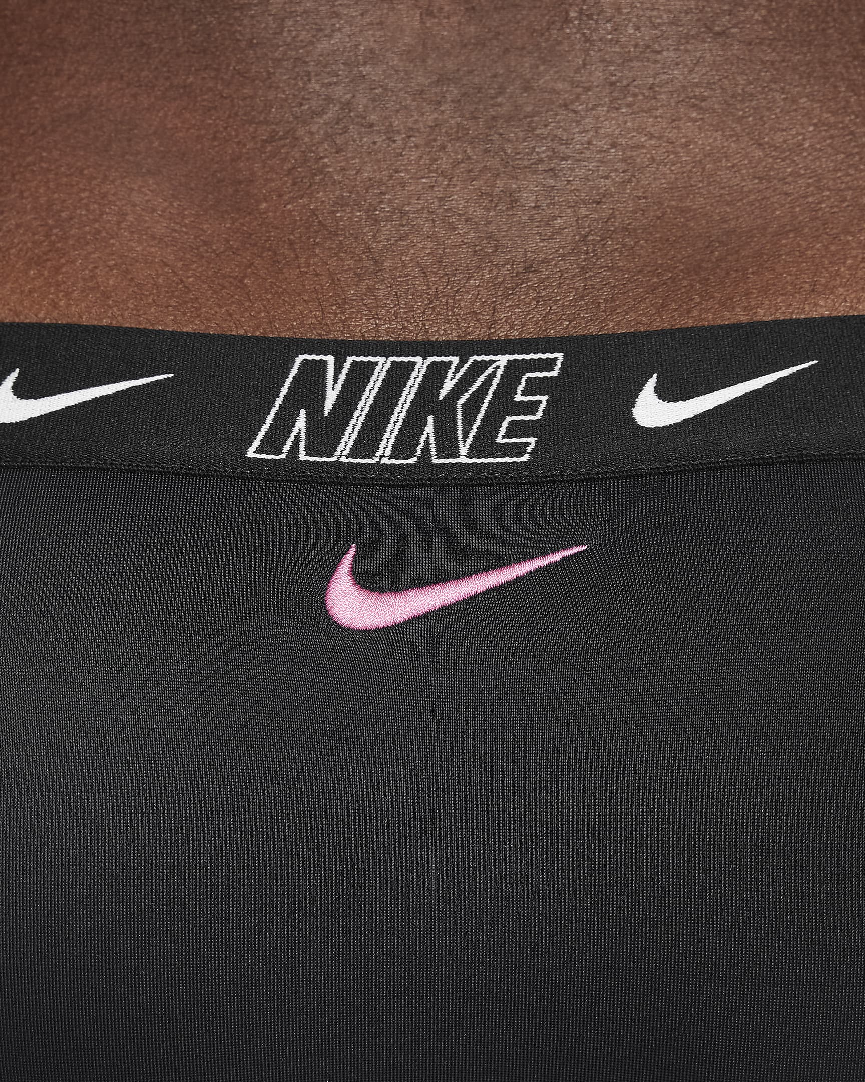 Nike Swim Midkini-sæt med krydsryg til større børn (piger) - sort/hvid/Playful Pink