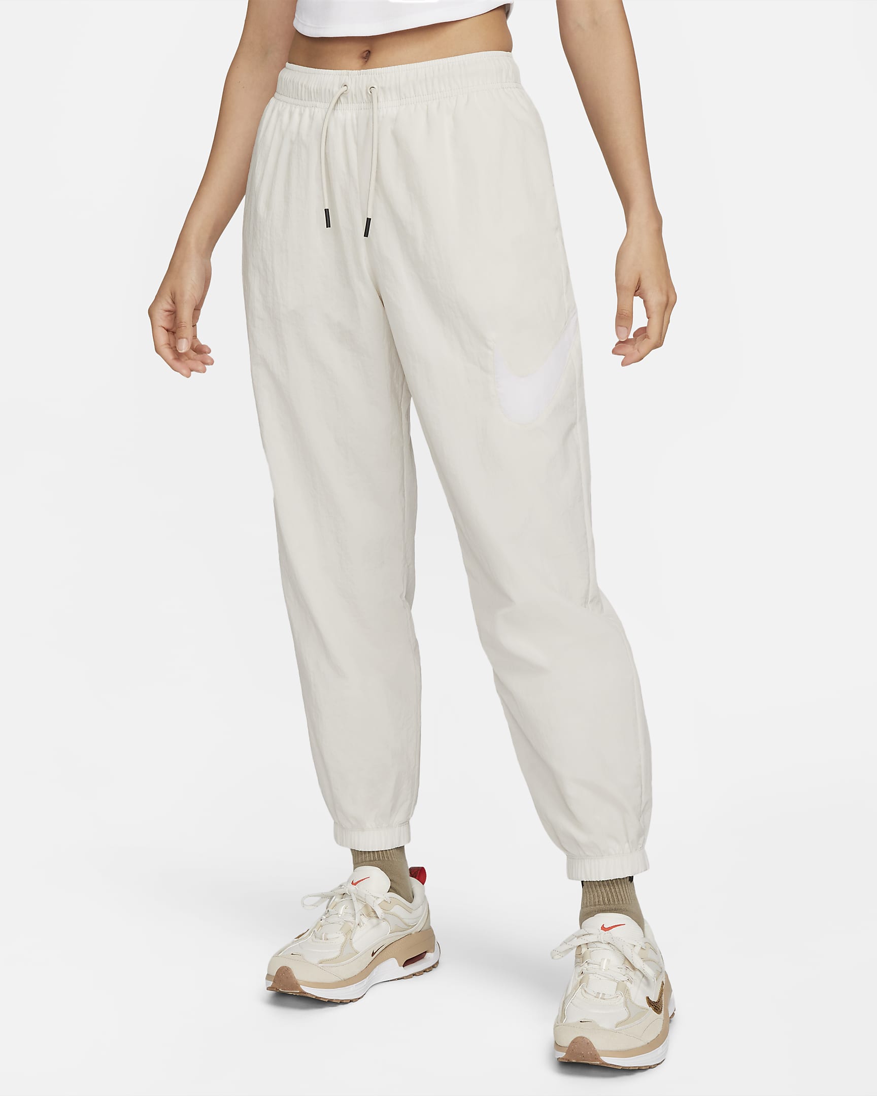 Nike Sportswear Essential Women's Mid-Rise Trousers - Light Orewood Brown/White